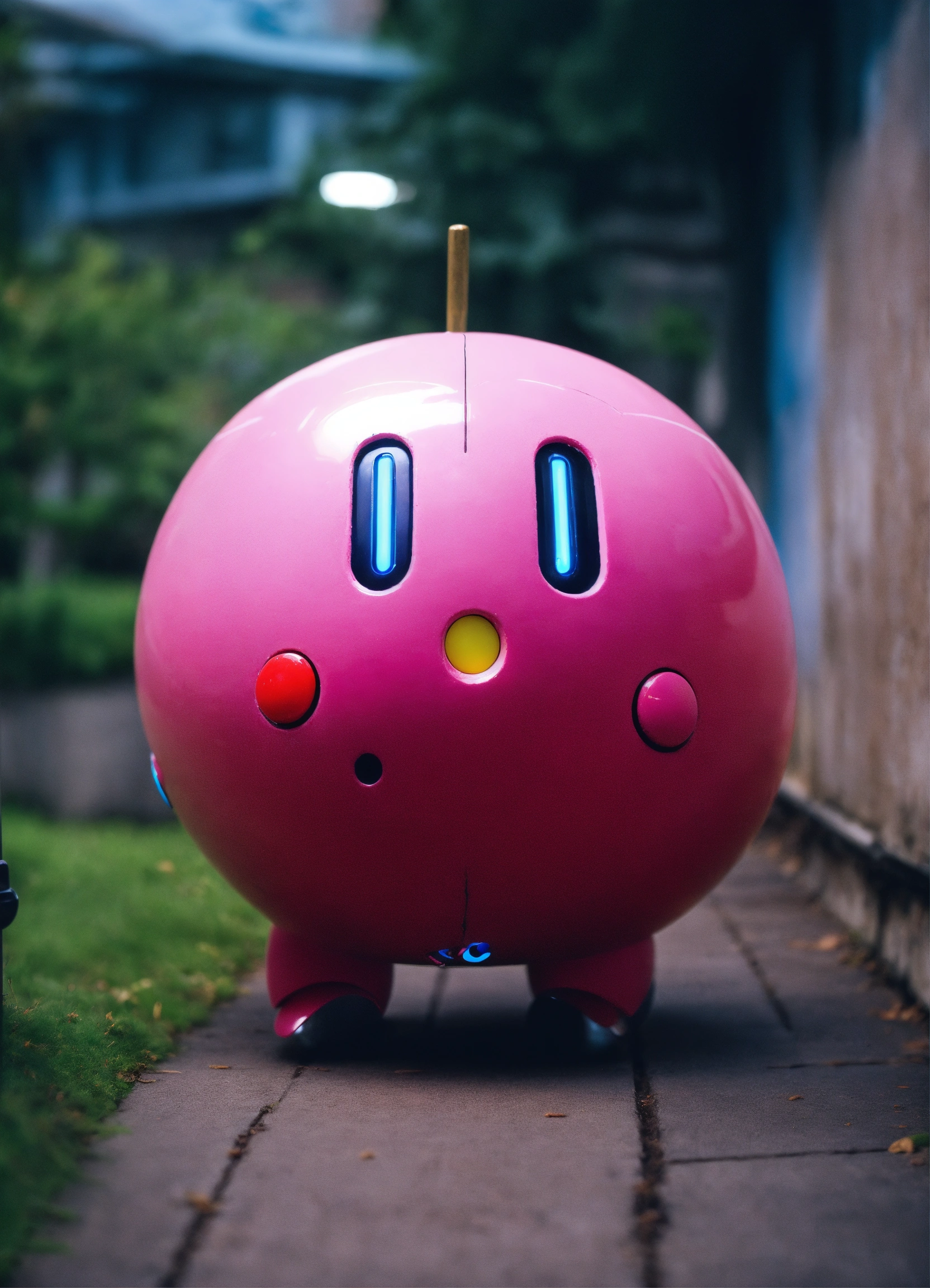 Lexica - A real photo of Cute Cyber Kirby