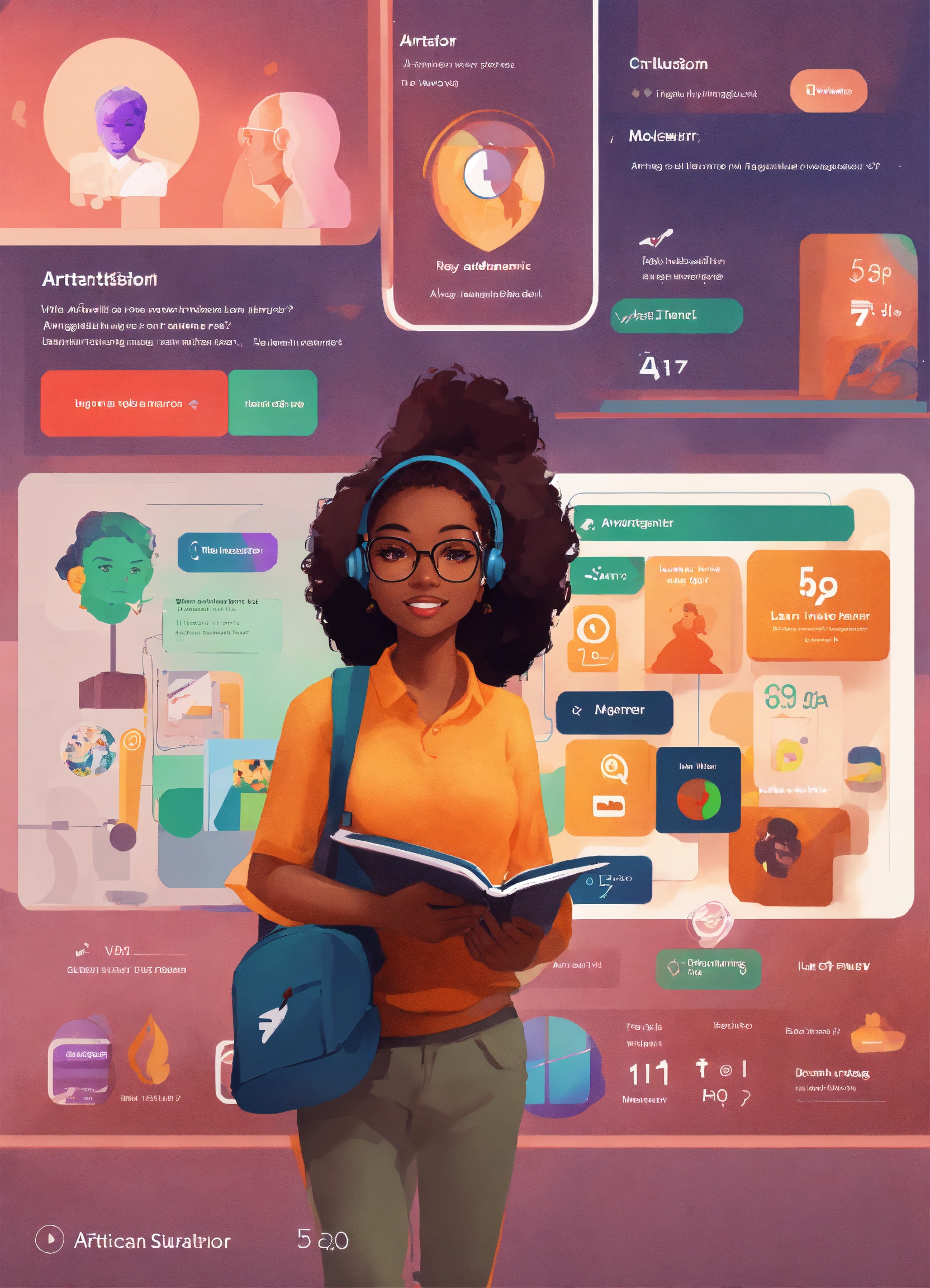 Lexica - Trending on artstation, african Student avatars with low ...
