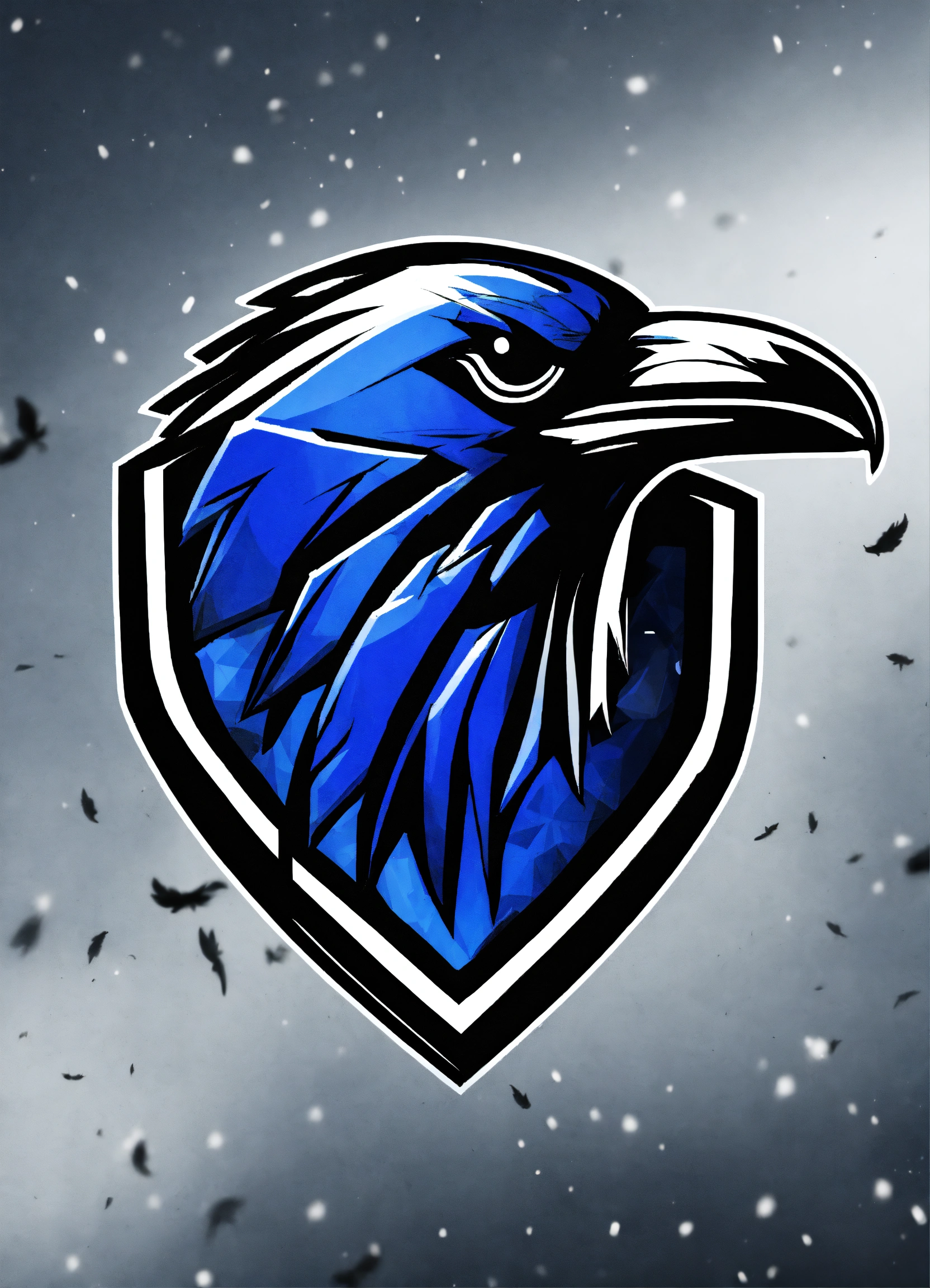 Lexica - Angry, savage raven logo, snow style, futuristic logo, , metal ...