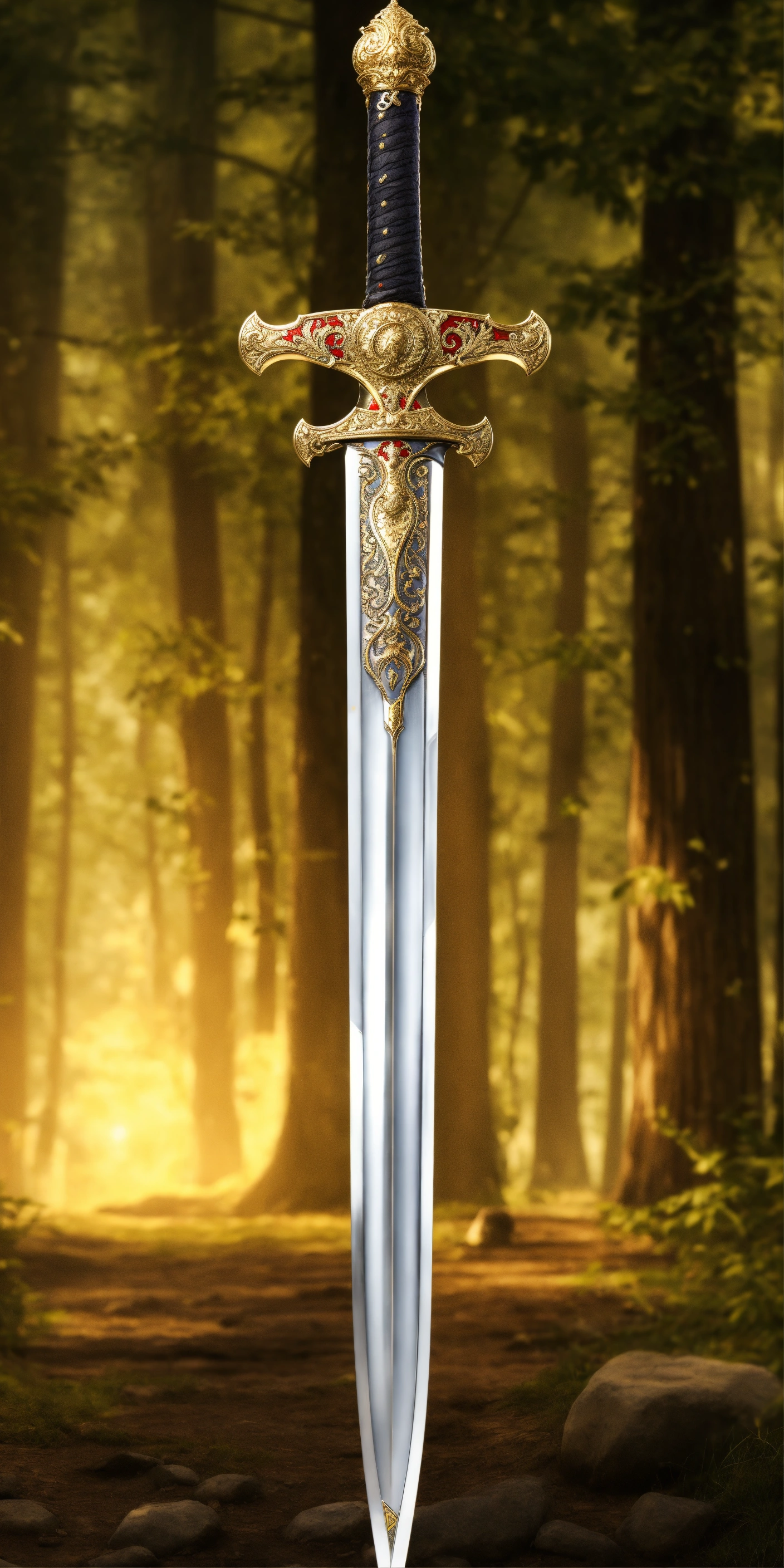 Lexica - Richly decorated long sword, ultra realistic, very detailled