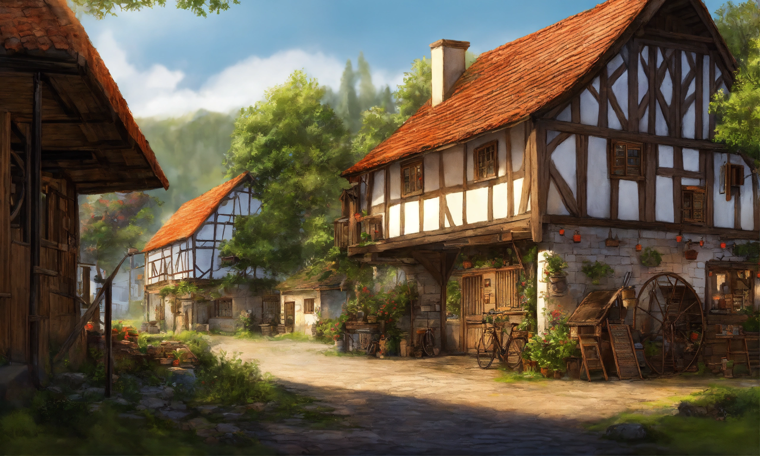 Lexica - Very high detailed, ultra realistic, 2d illustration, village ...