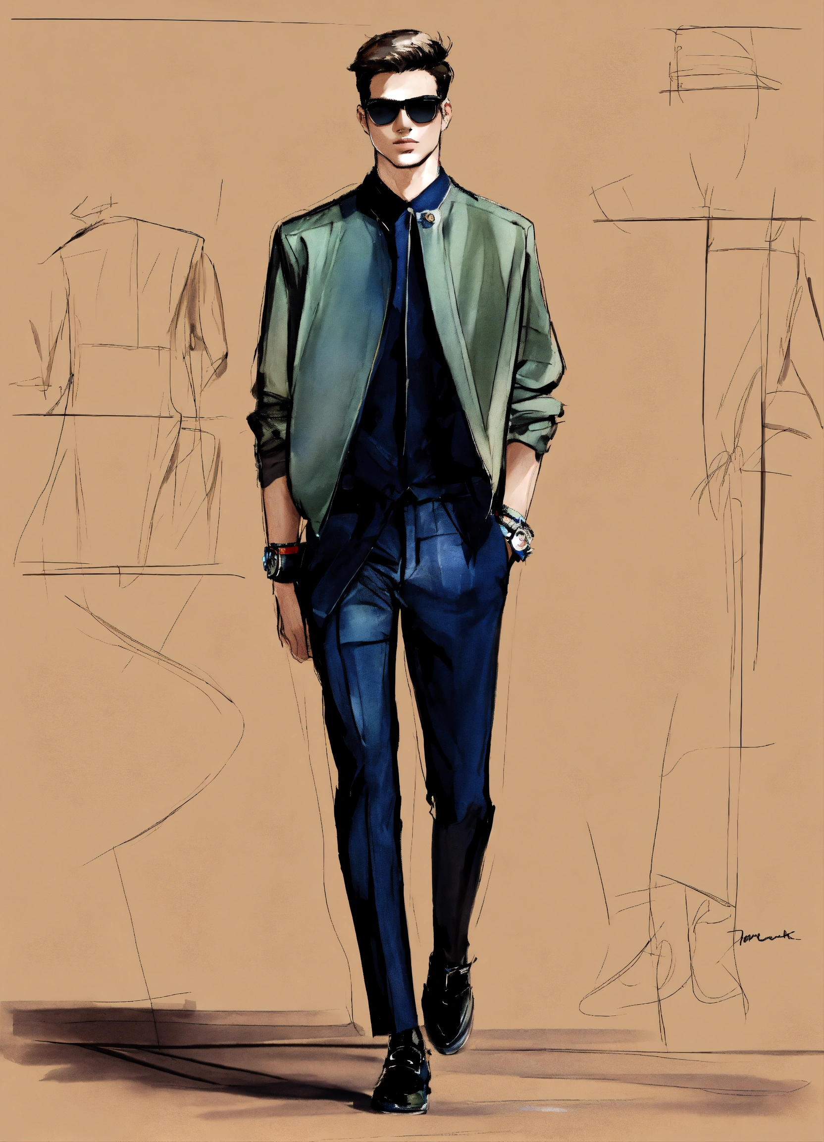 Lexica - Mens fashion runway images designer sketch