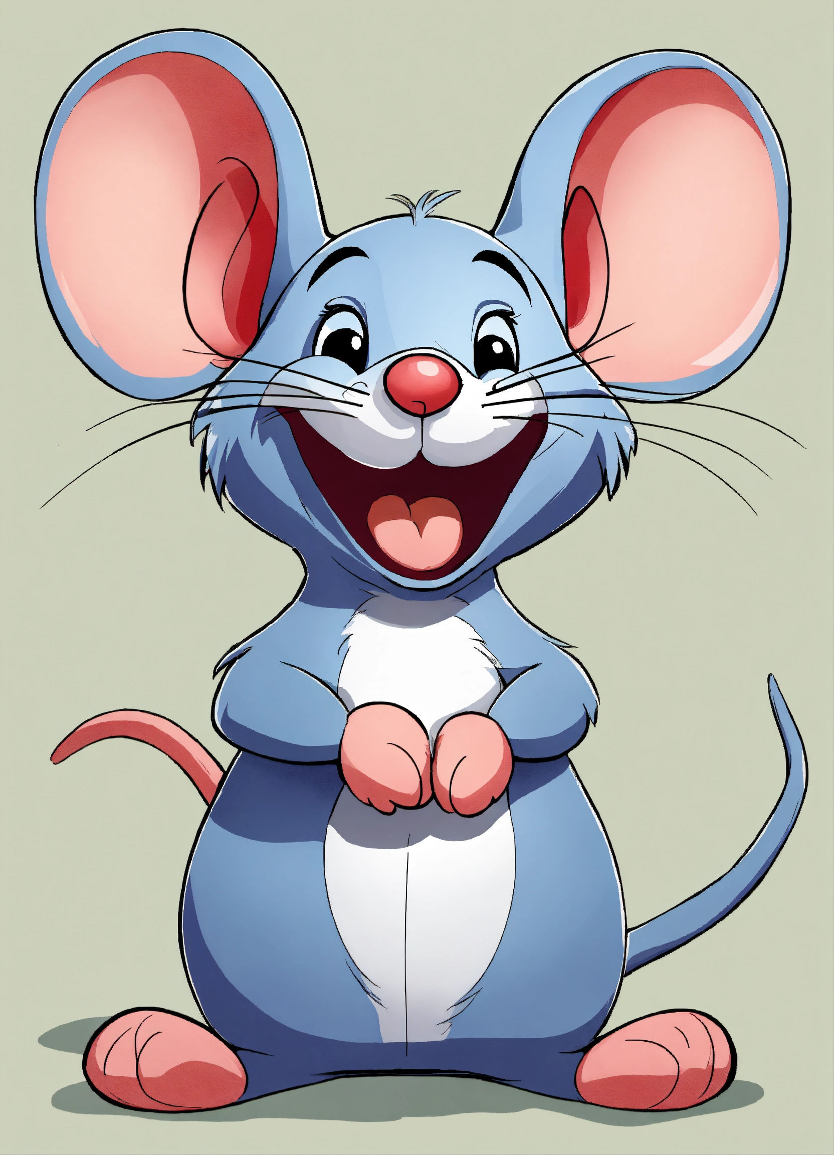 Lexica - Cartoon big mouse in sitting position and happily laughing