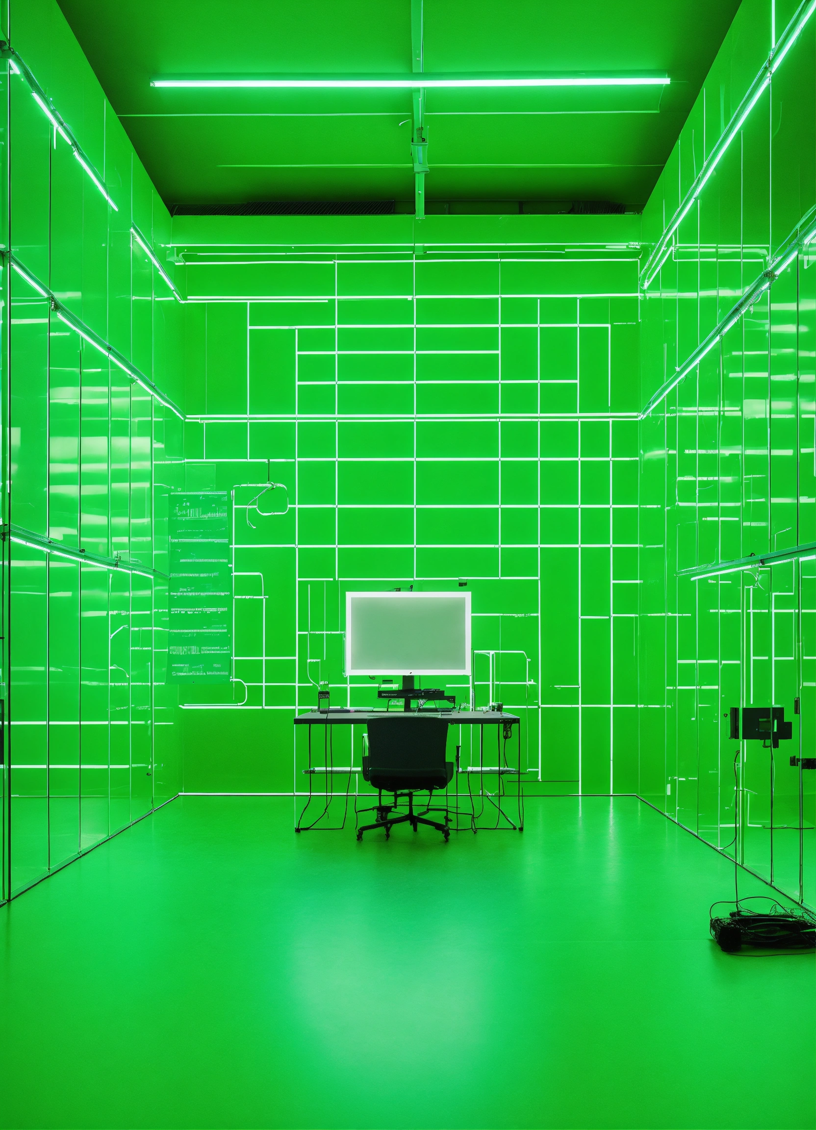 Lexica - Technologic big room with computer walls with wires and ...