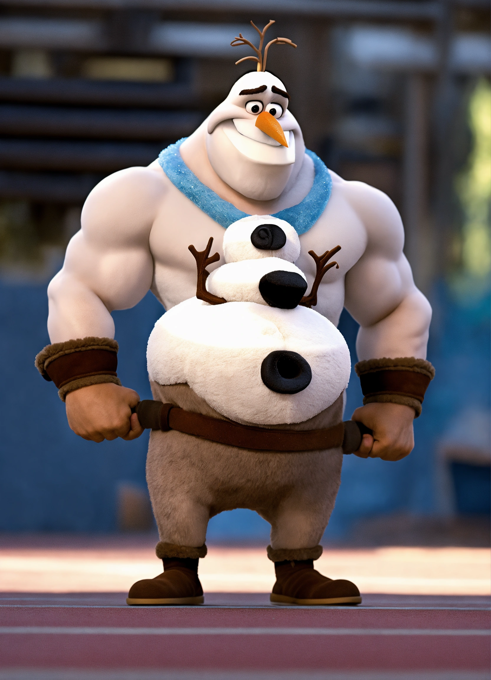 Lexica - Olaf from frozen works out