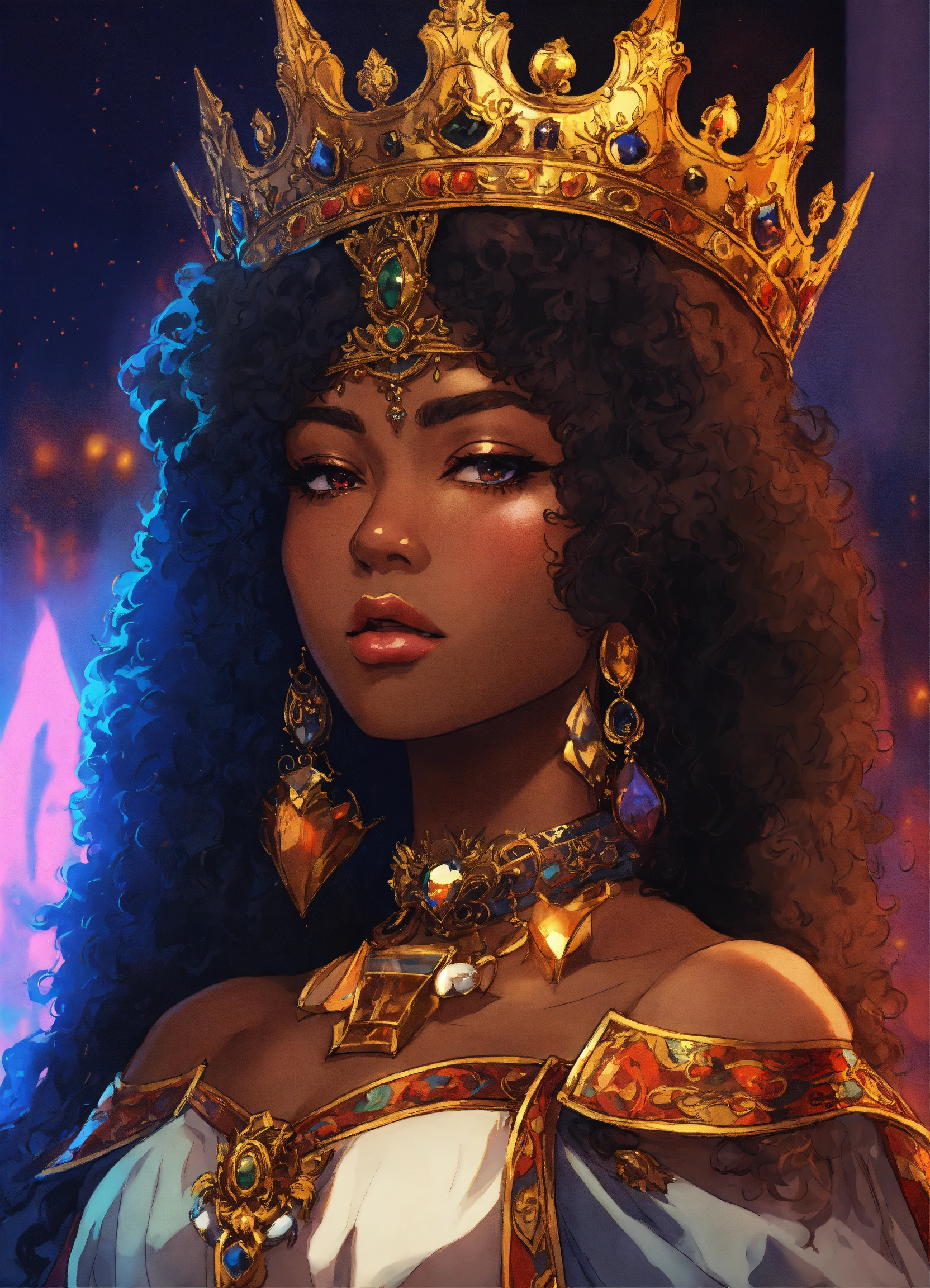 Lexica 80s Anime Black Characters Fantasy Midieval Queen Kings Royal 