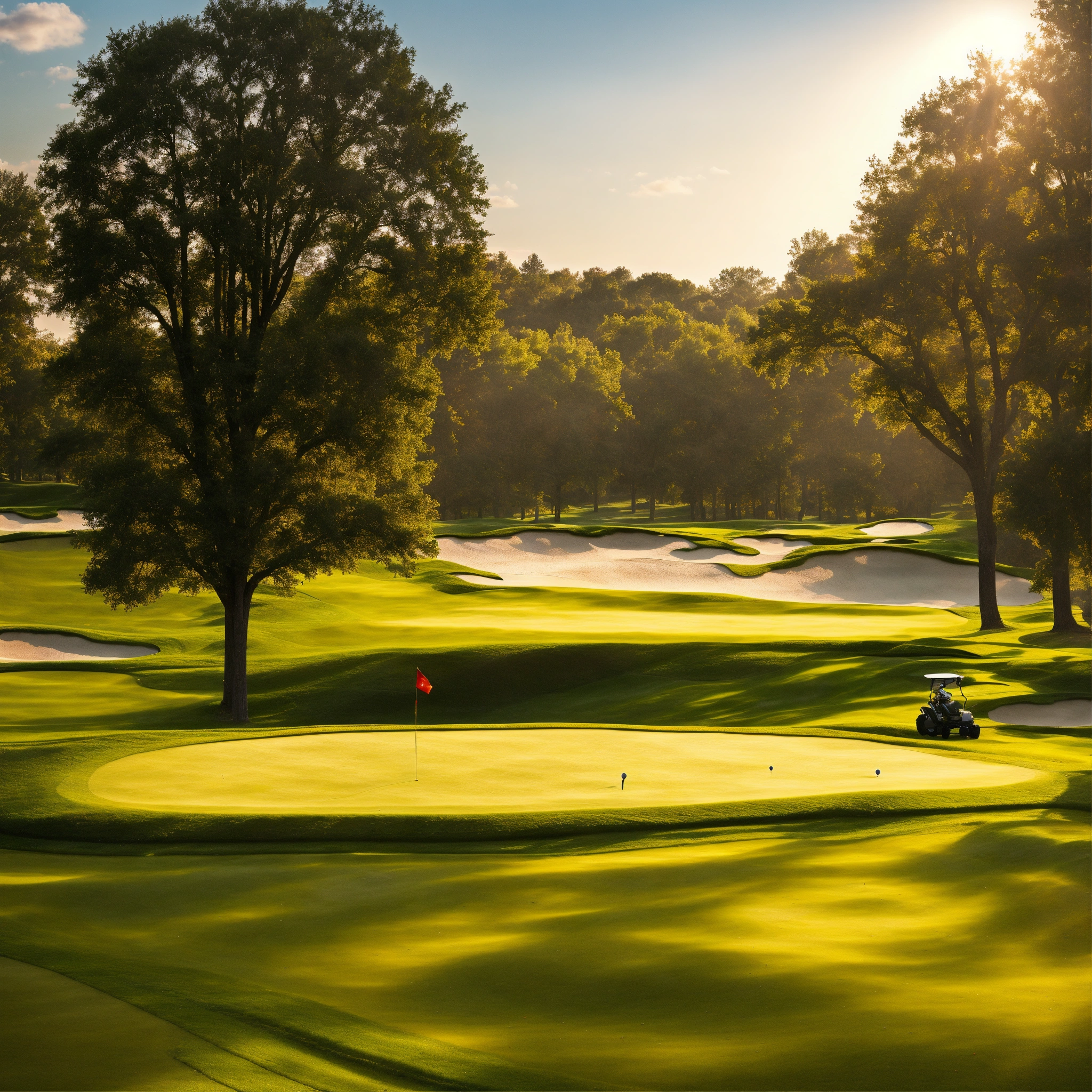 Lexica - Create an image of a golf course with no holes. A riding lawn ...