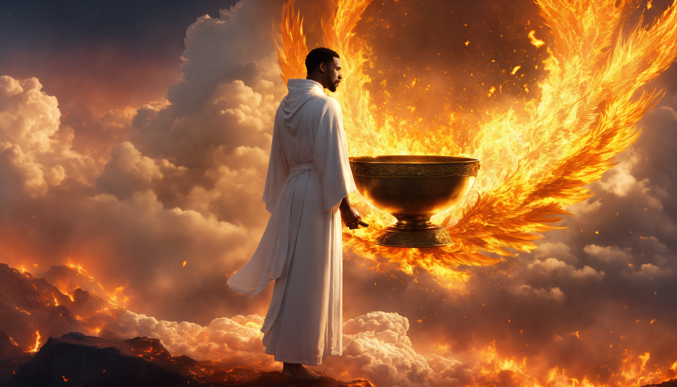 Lexica - Illustrate a view of a handsome black man wearing a long ...