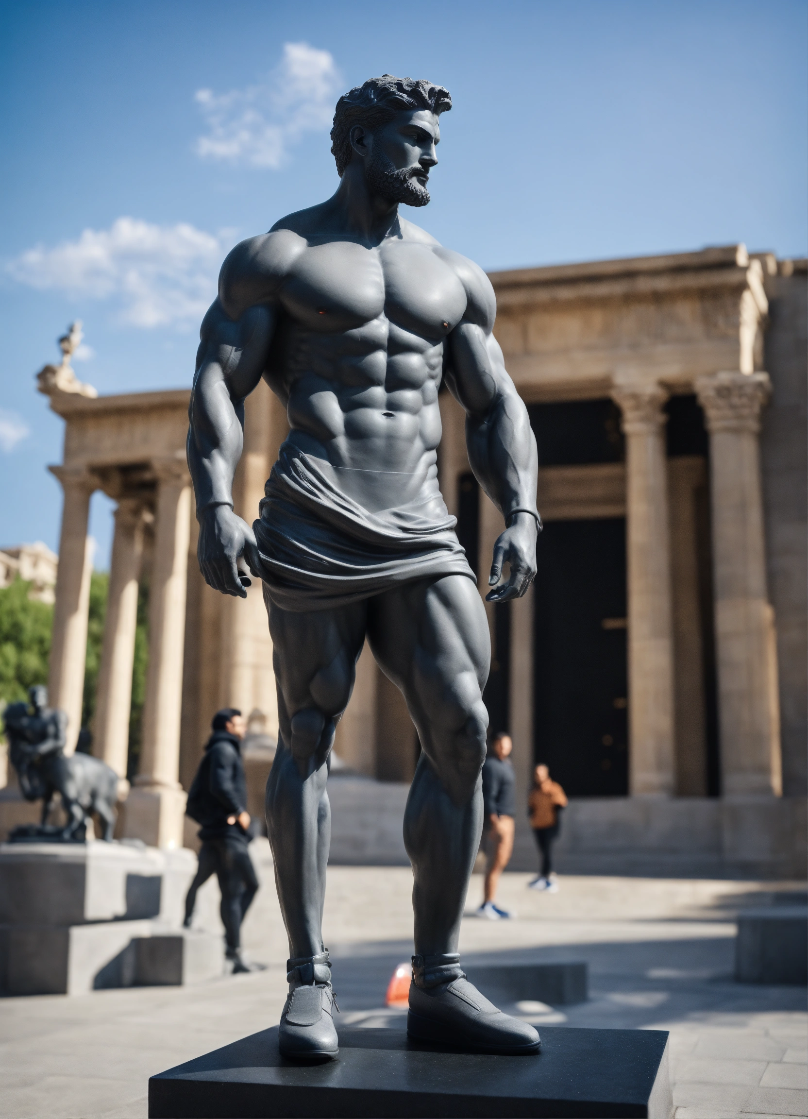 Lexica - A Statue from a muscular Greek god Statue with a wavey middel ...