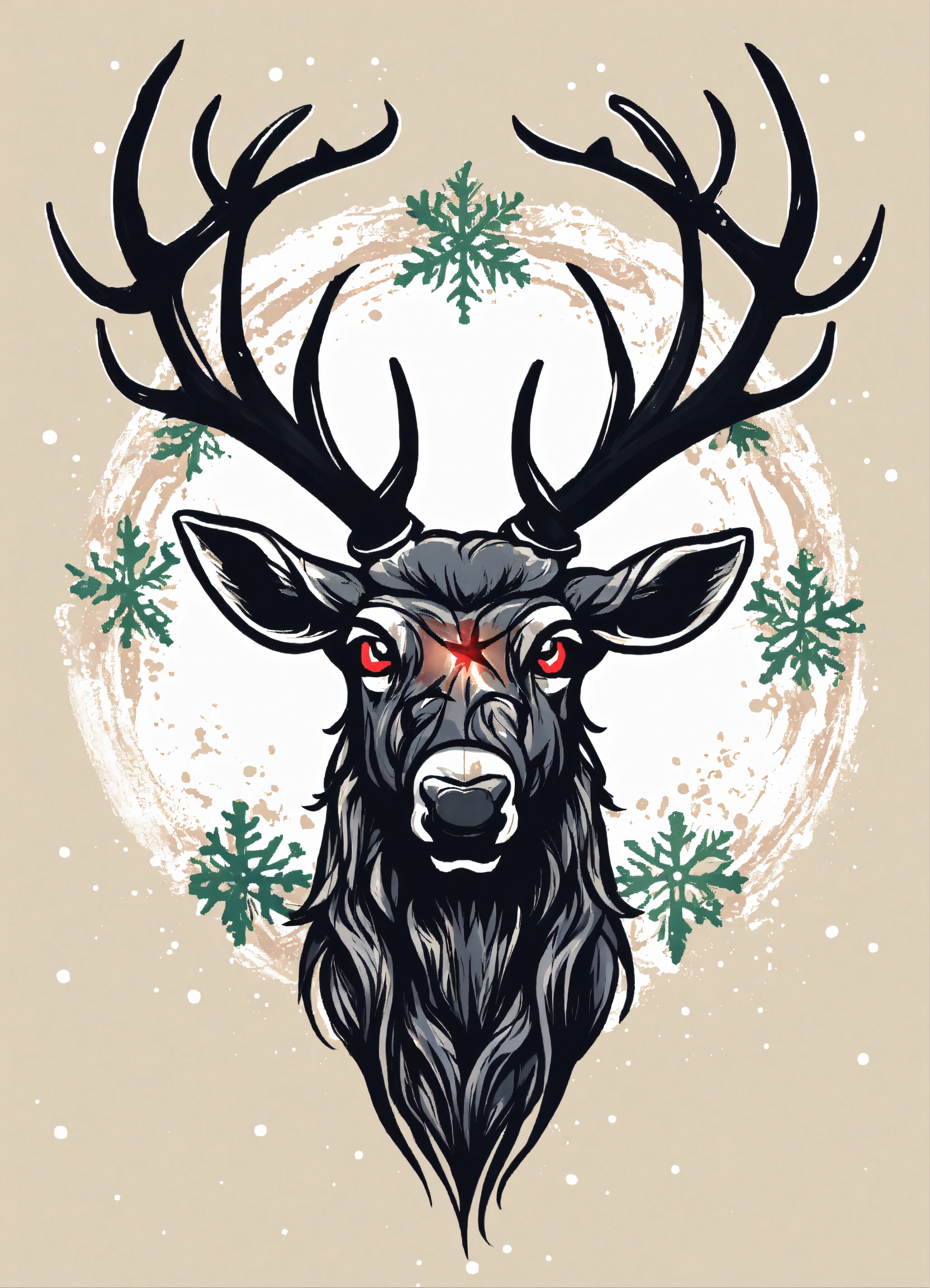 Lexica - Evil angry reindeer christmas logo t-shirt design on a white ...