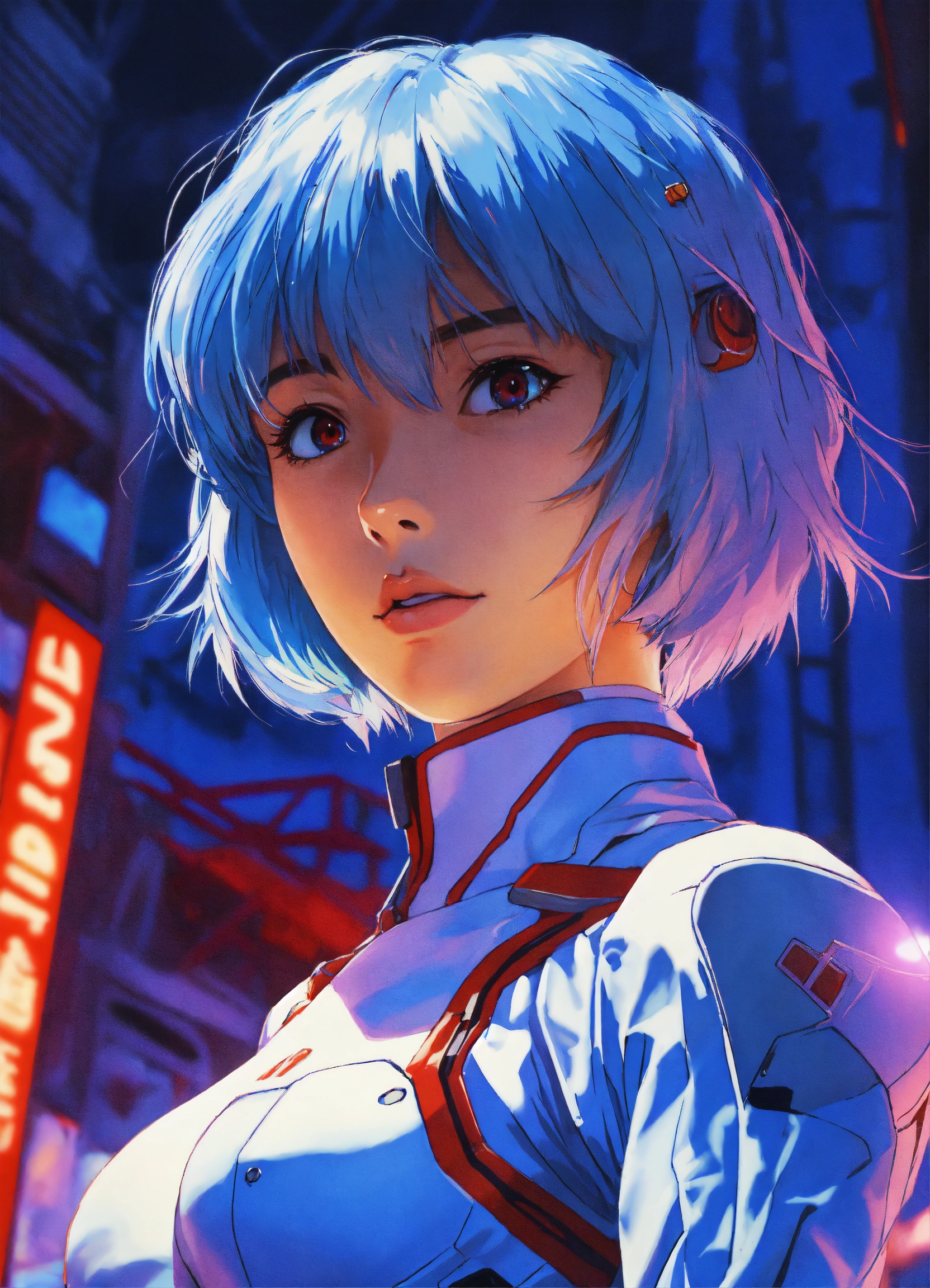 Lexica - Stunning anime wallpaper illustration of Rei Ayanami from Neon  Genesis Evangelion, detailed scene, stunning details, trending on  artstation