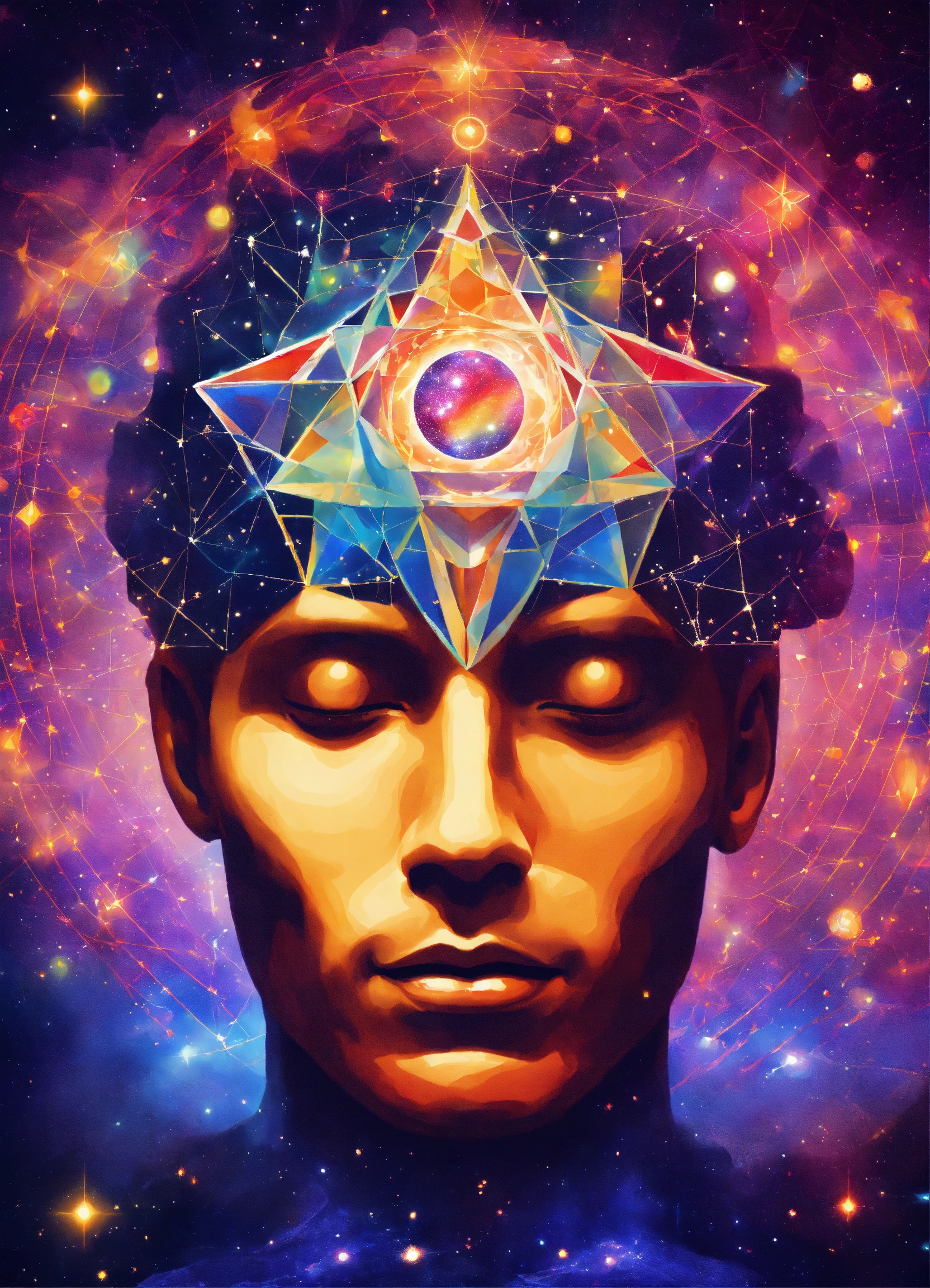 Lexica - Human brain meditating the most psychedelic, geometric ...