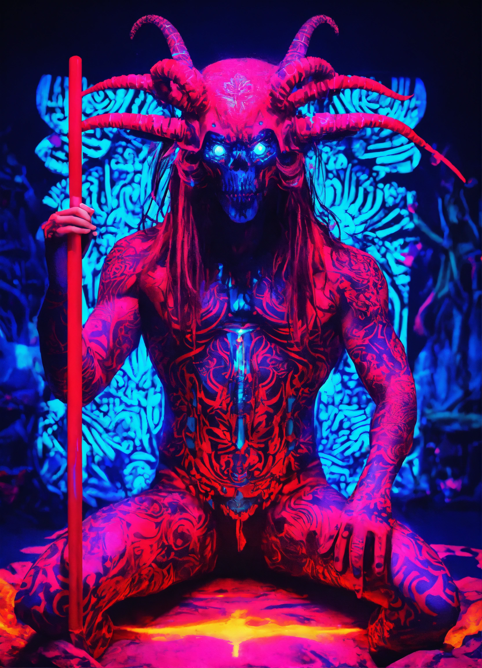 Lexica - Full body the grudge Bahpomet in Blacklight DMT demon dubstep ...