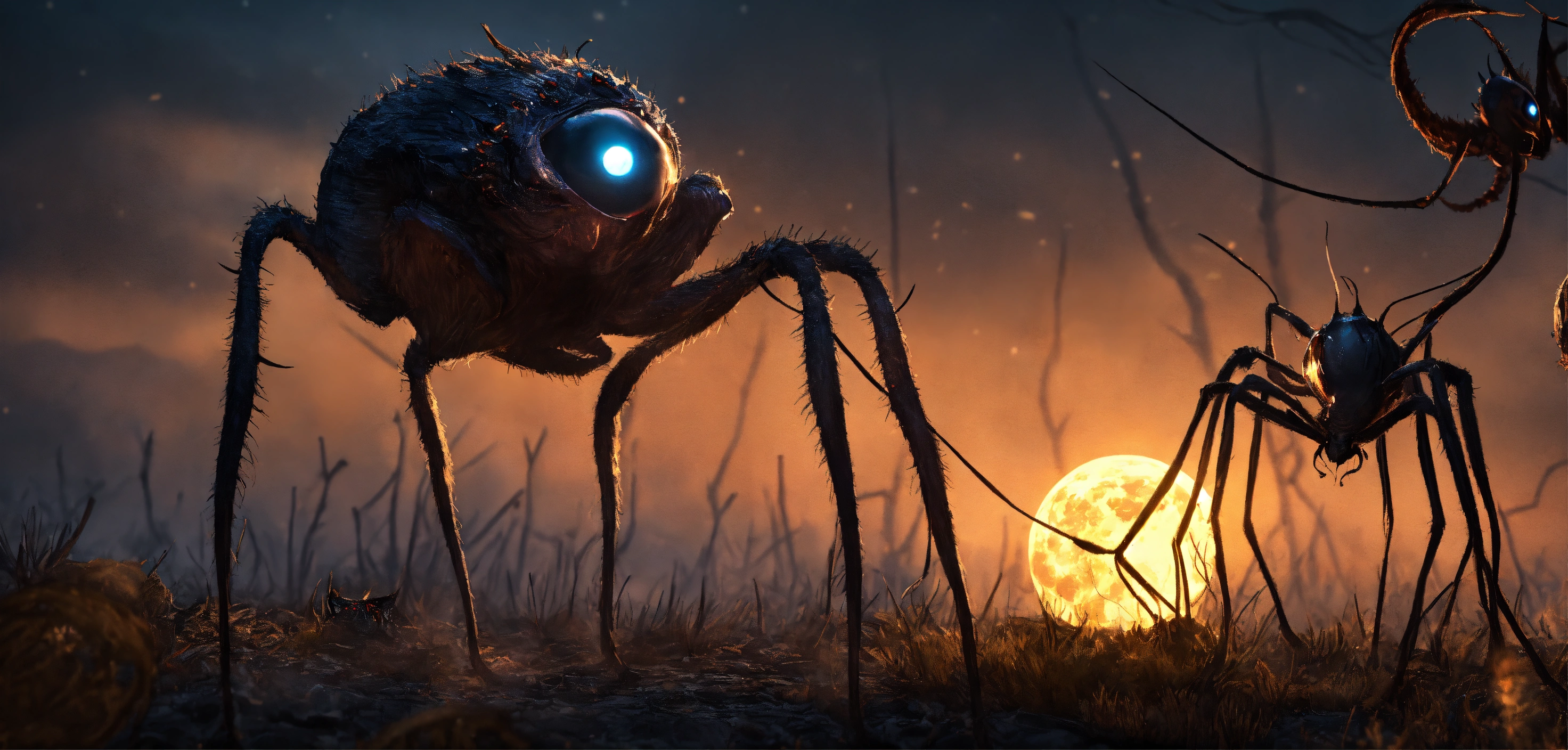 Lexica - Under a full moon, terrifying creatures of various sizes ...
