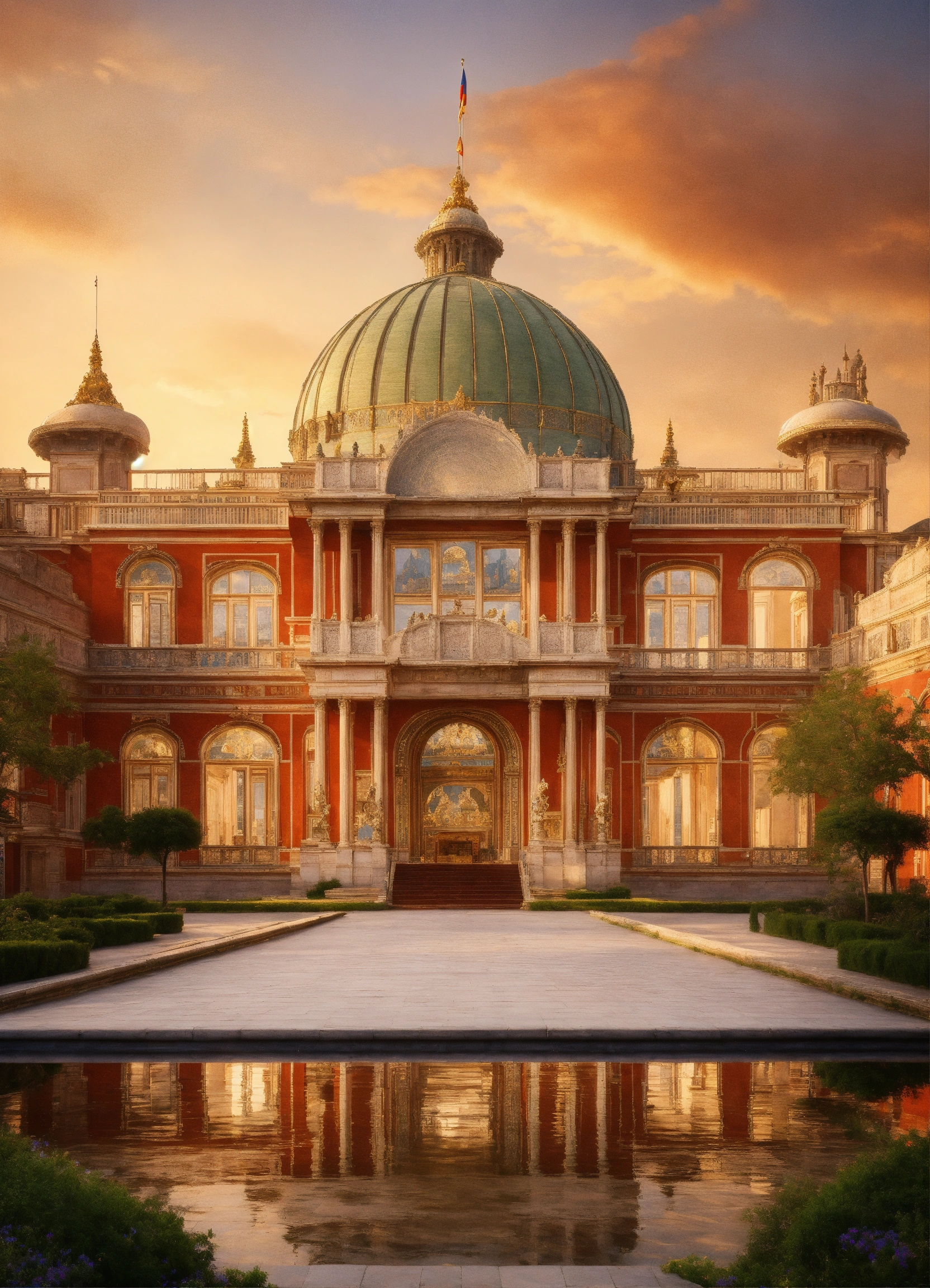 Lexica - A beautiful palace with a dome and a flag
