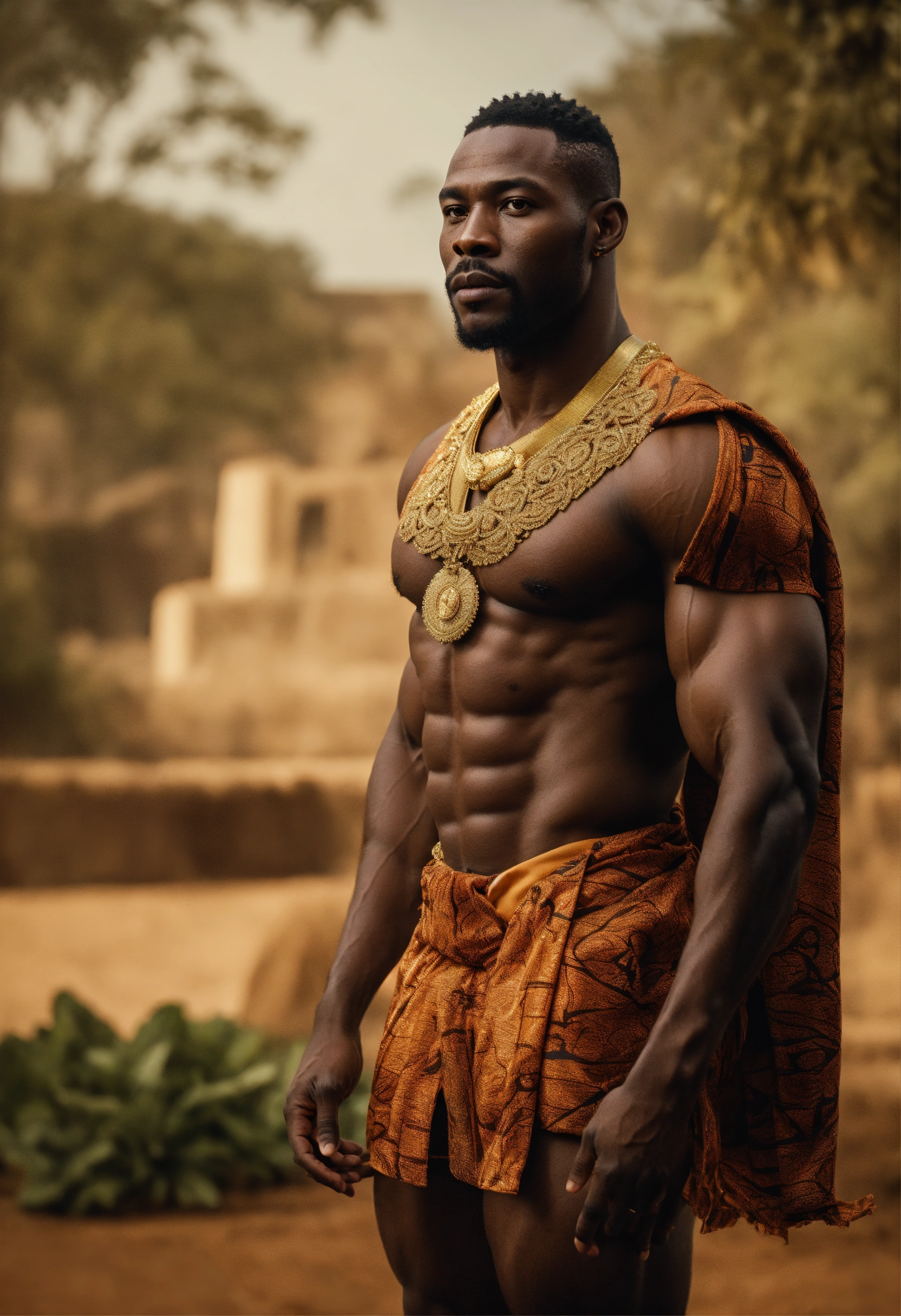 Lexica - Portrait of a stunningly beautiful middle age ghanaian king in ...