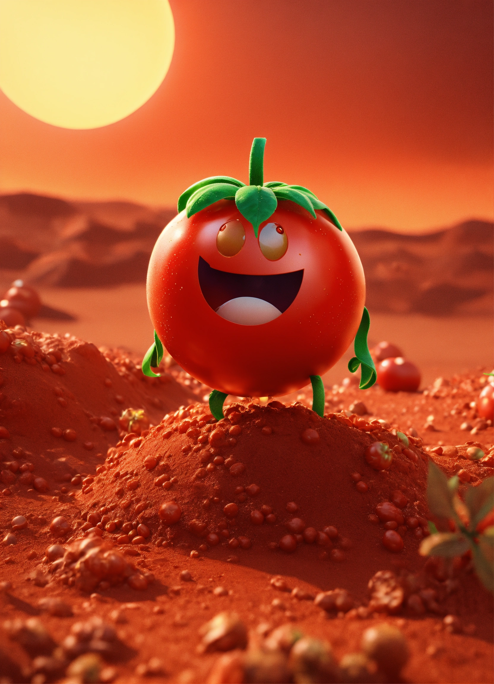Lexica - Tomato on mars with eyes, 3d render, pixar style, (detailed ...