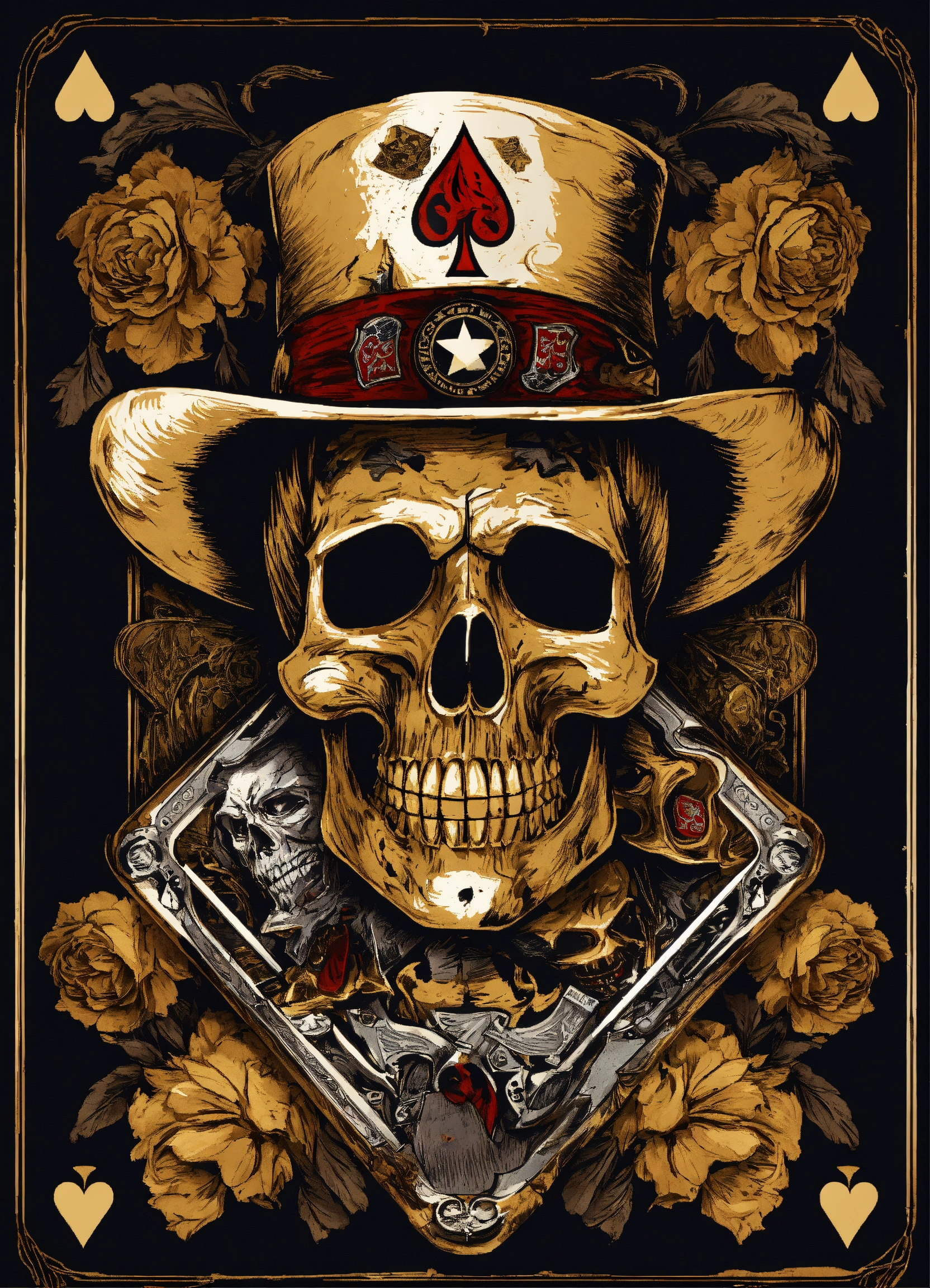 Lexica - Zombie ace of spades with confederate hat on his head and colt ...