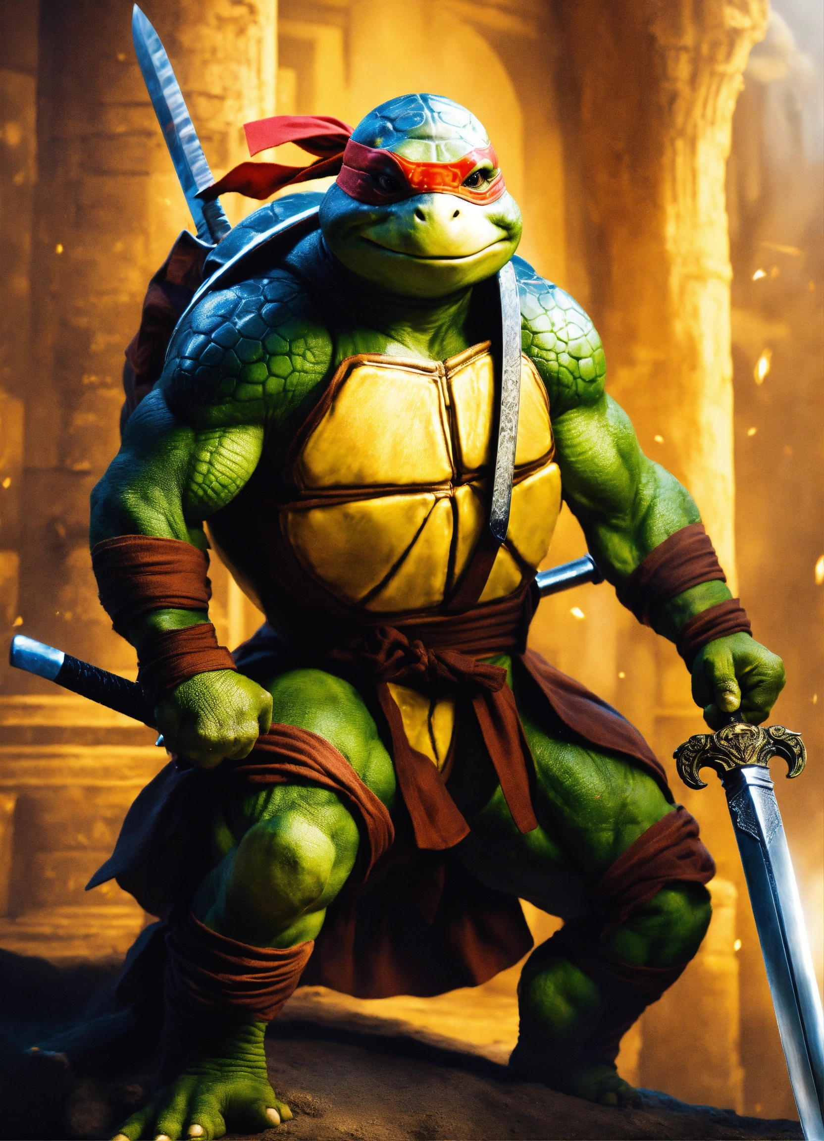 Lexica - A graceful ninja turtle with a sword in his hand