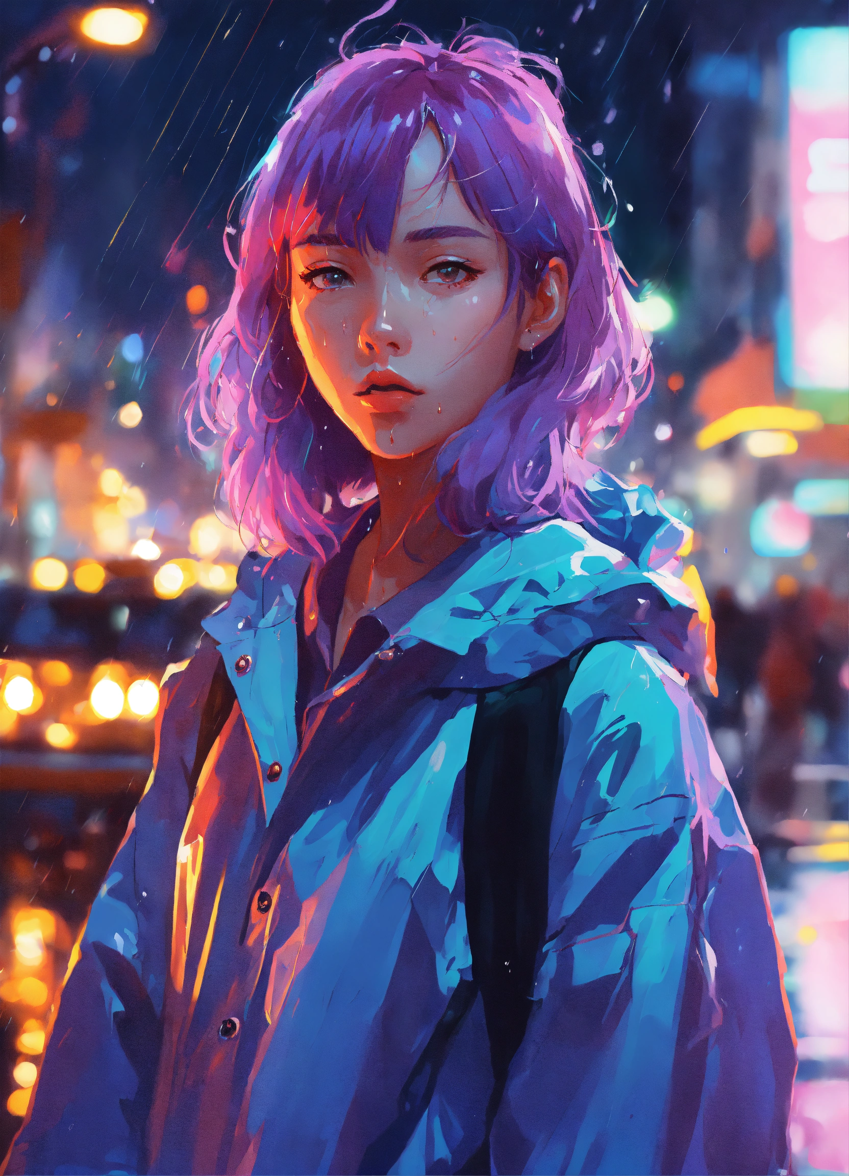 Lexica - 8k photo portrait of a stunning woman with violet hair in a ...