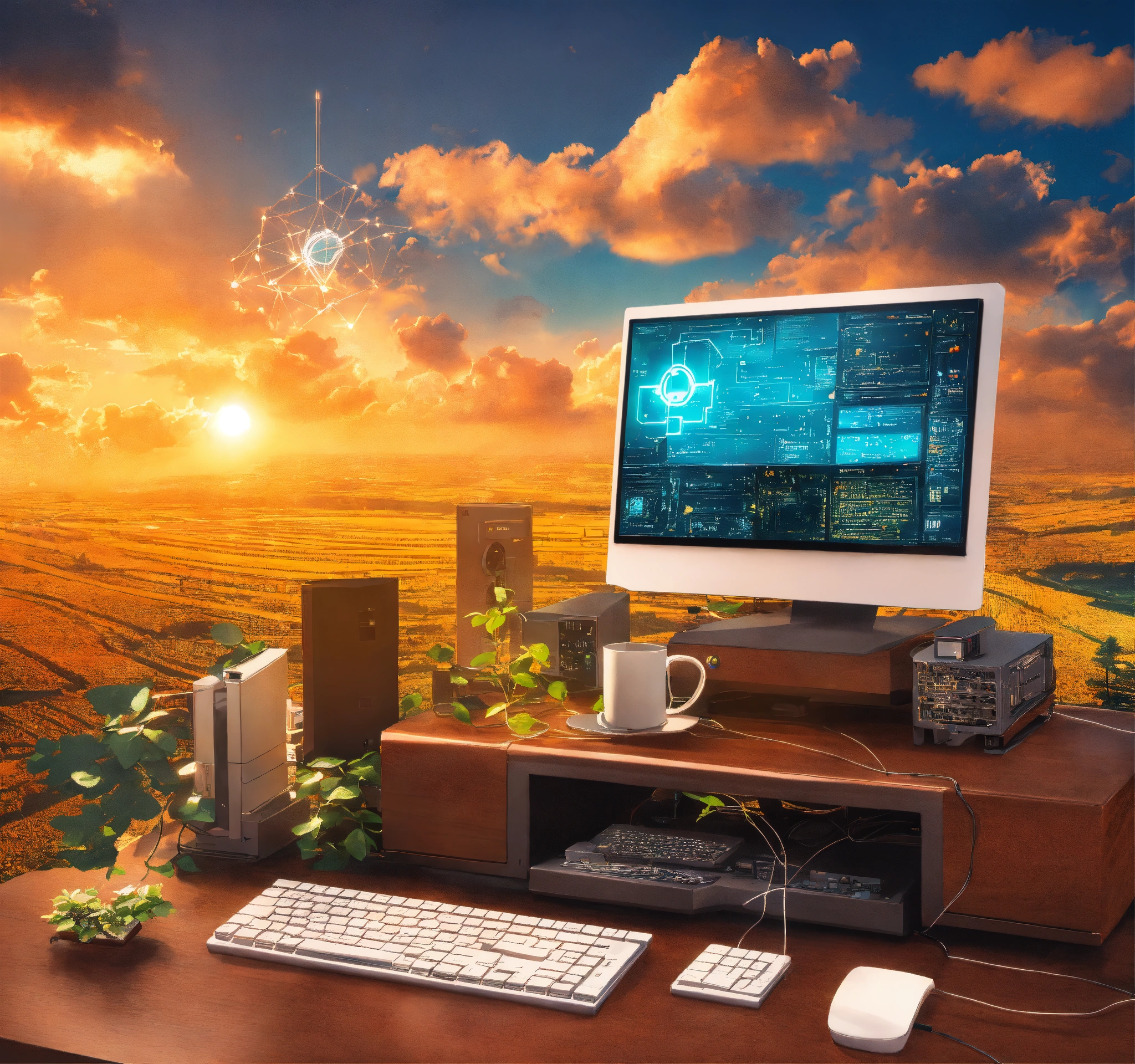 Lexica - Please generate a lively artwork of computers and ...