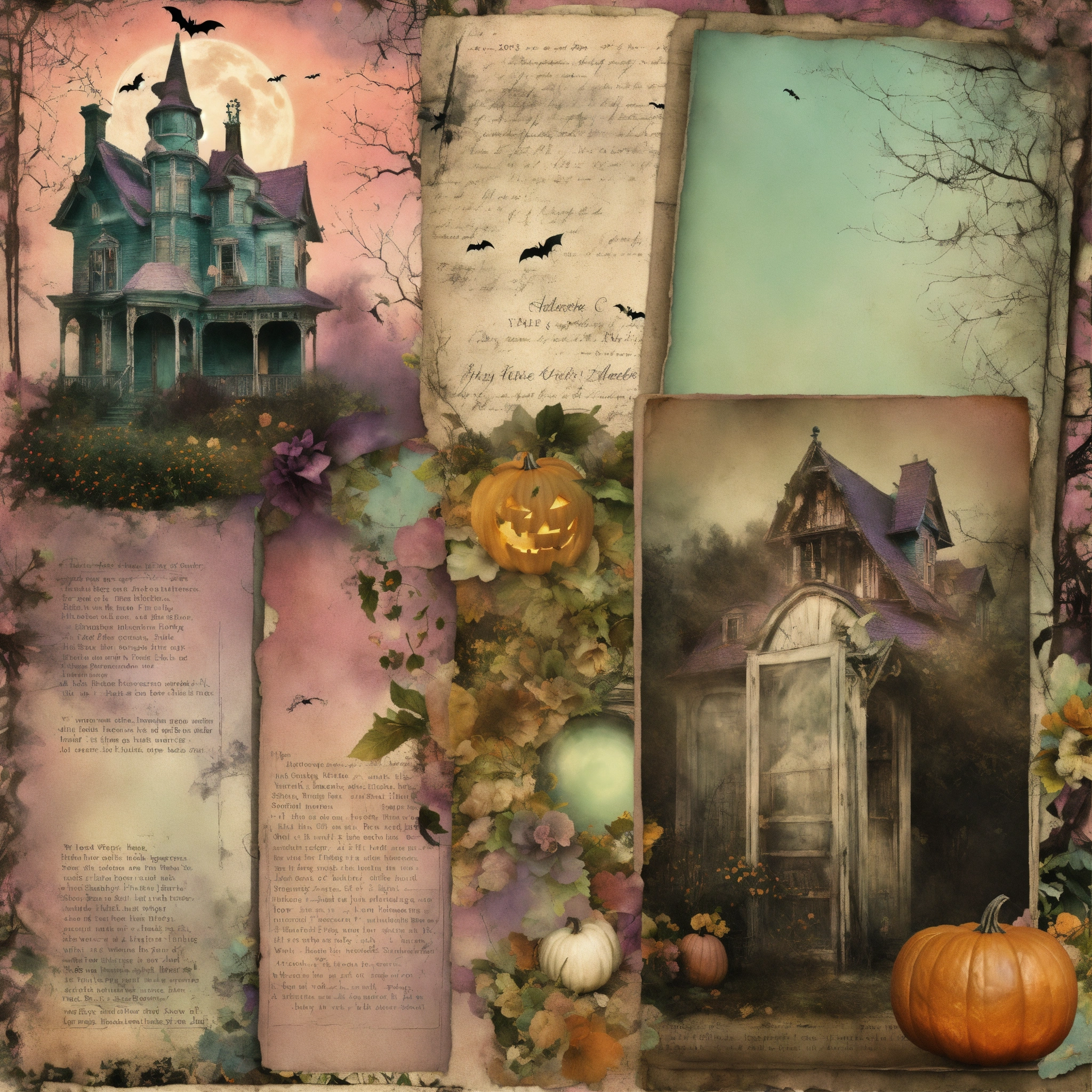 Lexica - Shabby chic dreamy mist pastel junk journals Halloween Junk ...