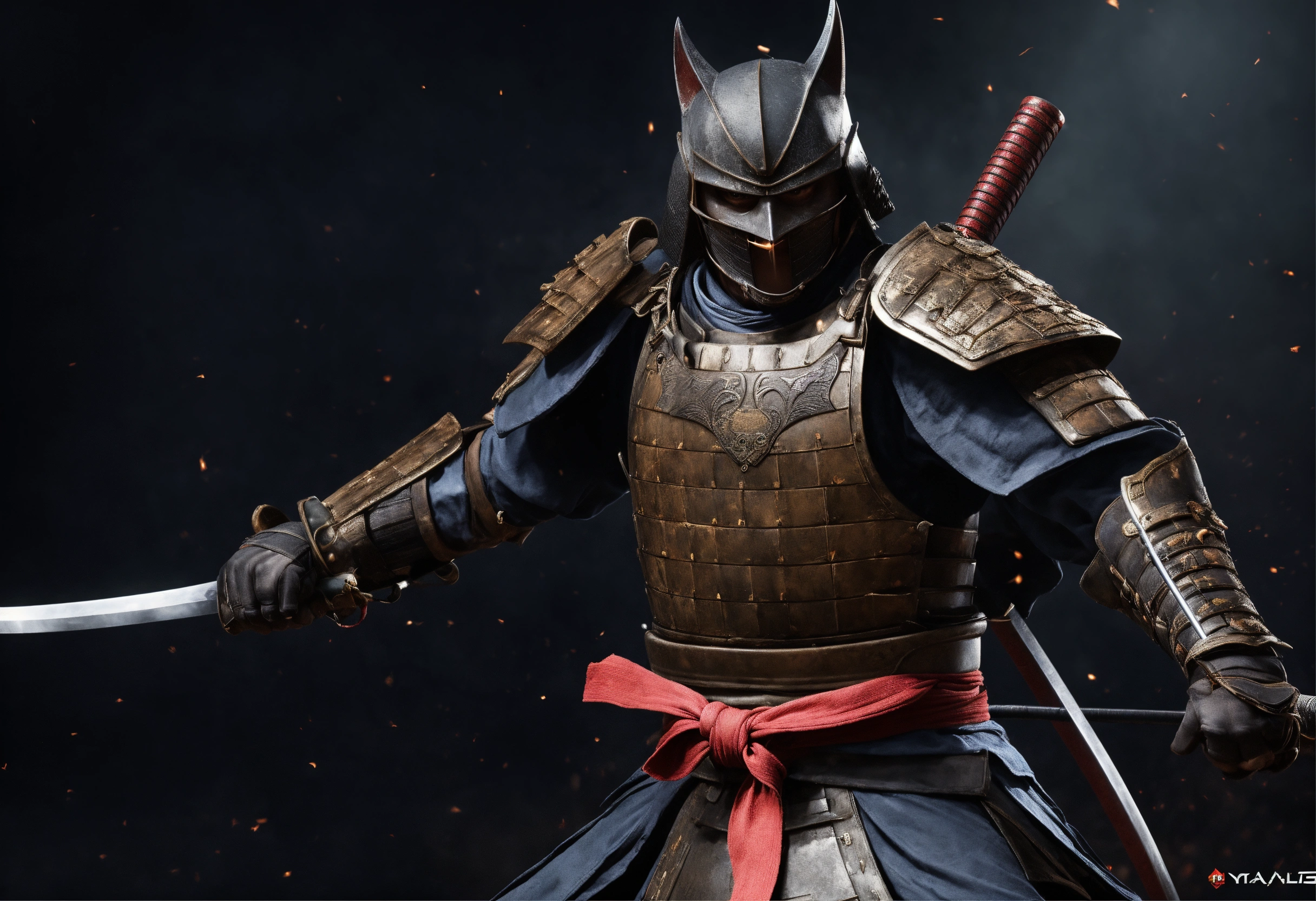 Lexica - Bat samurai with arms. Battlefield. Hyper realistic.