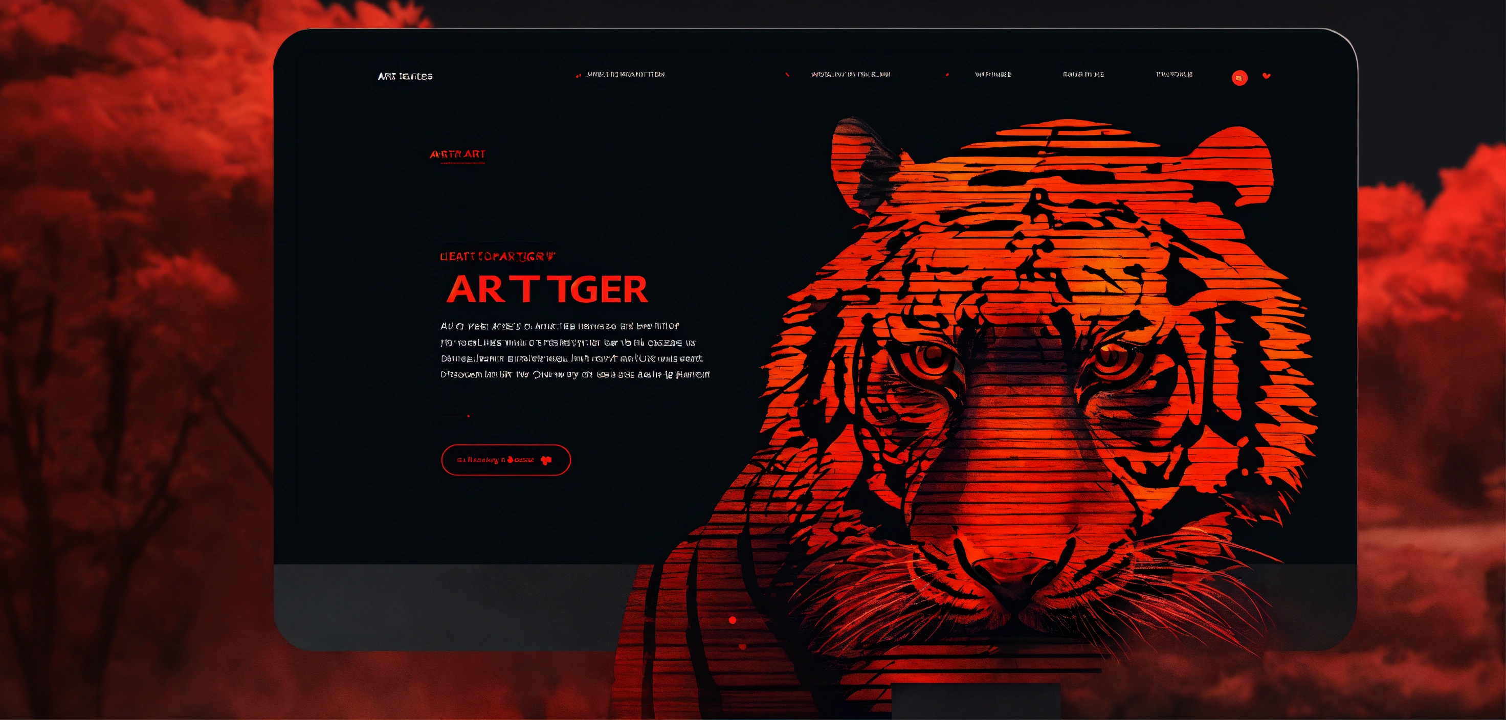 Lexica - Beautiful landing page website design of an art tiger eyes, ui ...