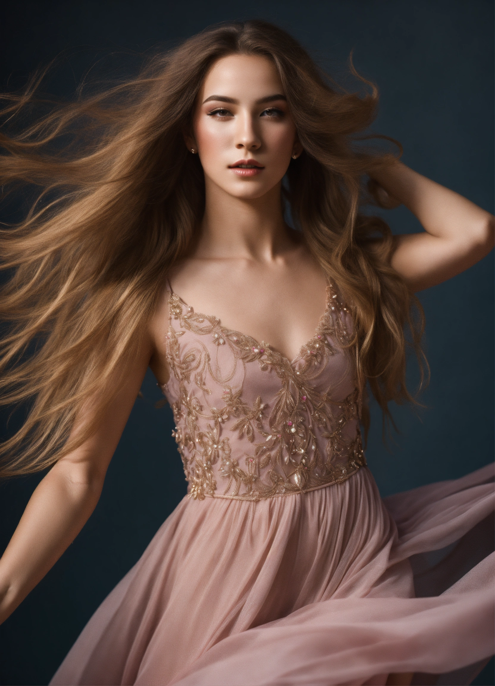 Lexica - A beautiful genderfluid young man dancing. Feminine features ...