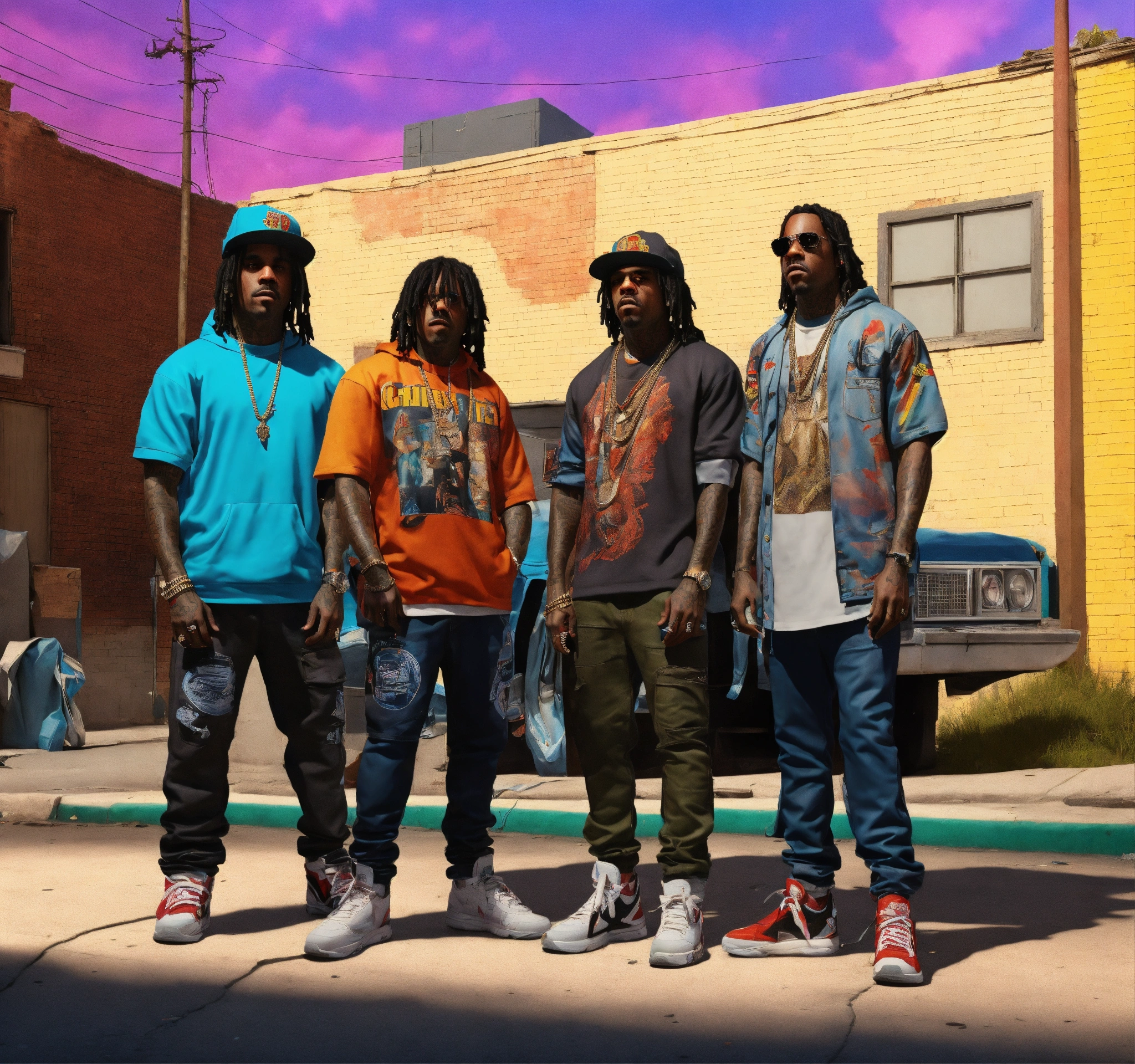 Lexica - Sky view Pop art, hyperrealist full body portrait of black ...