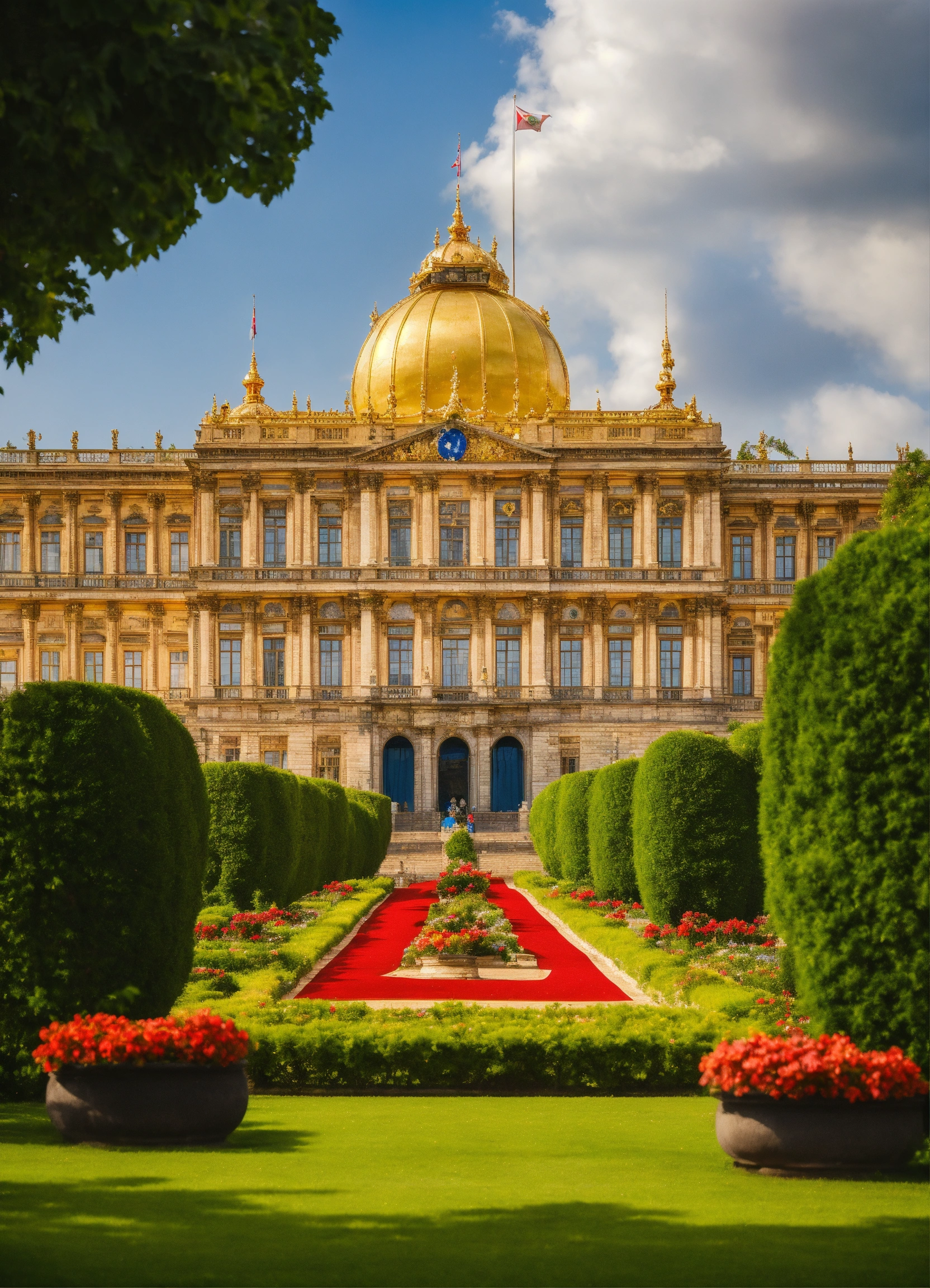 Lexica - A beautiful royal palace with a dome and a flag