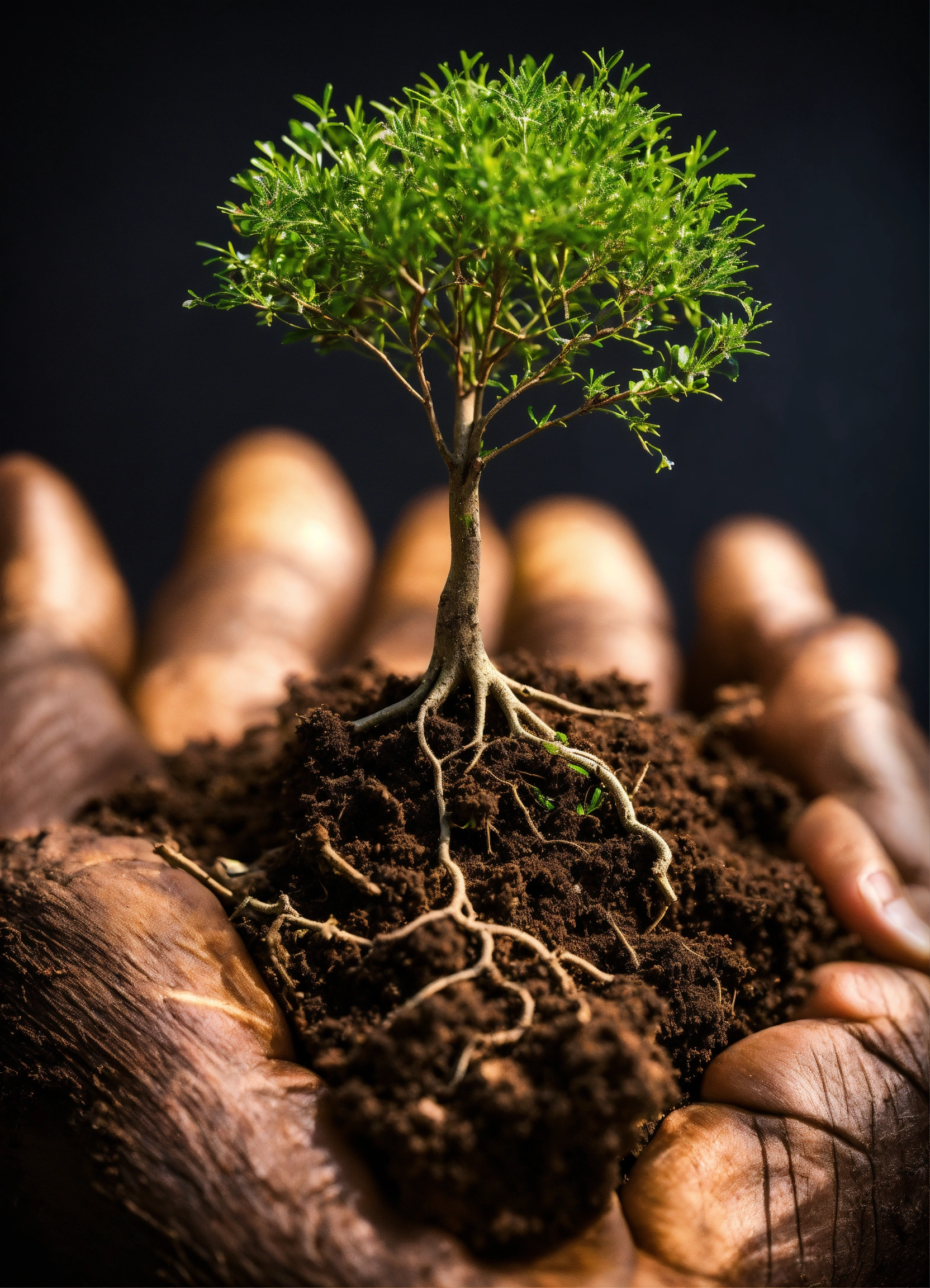 Lexica - The hand of an African American person with a tree, with no ...