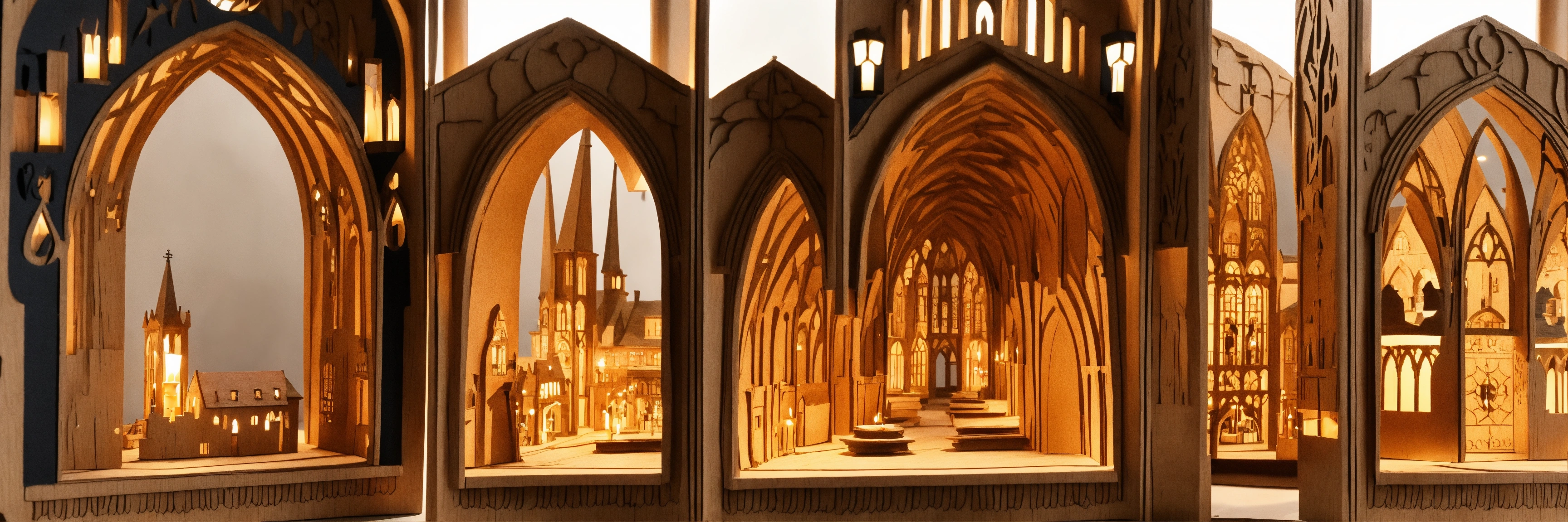 Lexica - Plywood kraft layered german christmas candle arch detailed of ...