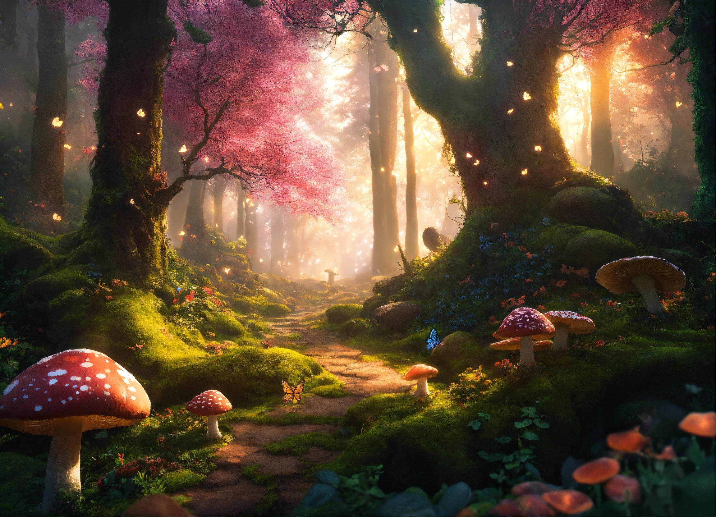 Lexica - "Generate an image of a tranquil and enchanting forest scene ...