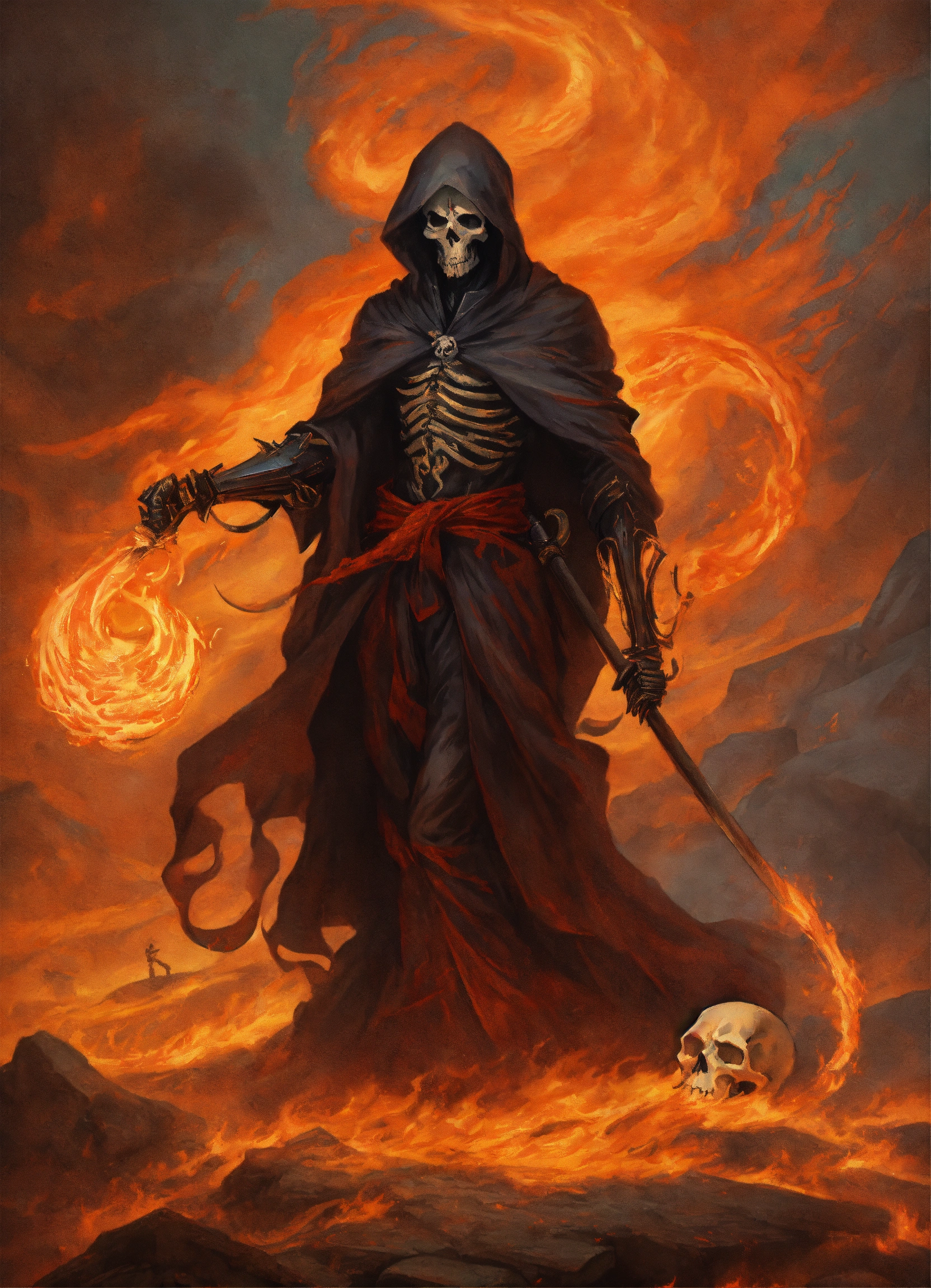 Lexica - The grim reaper with flowing scythe raised for the kill ...