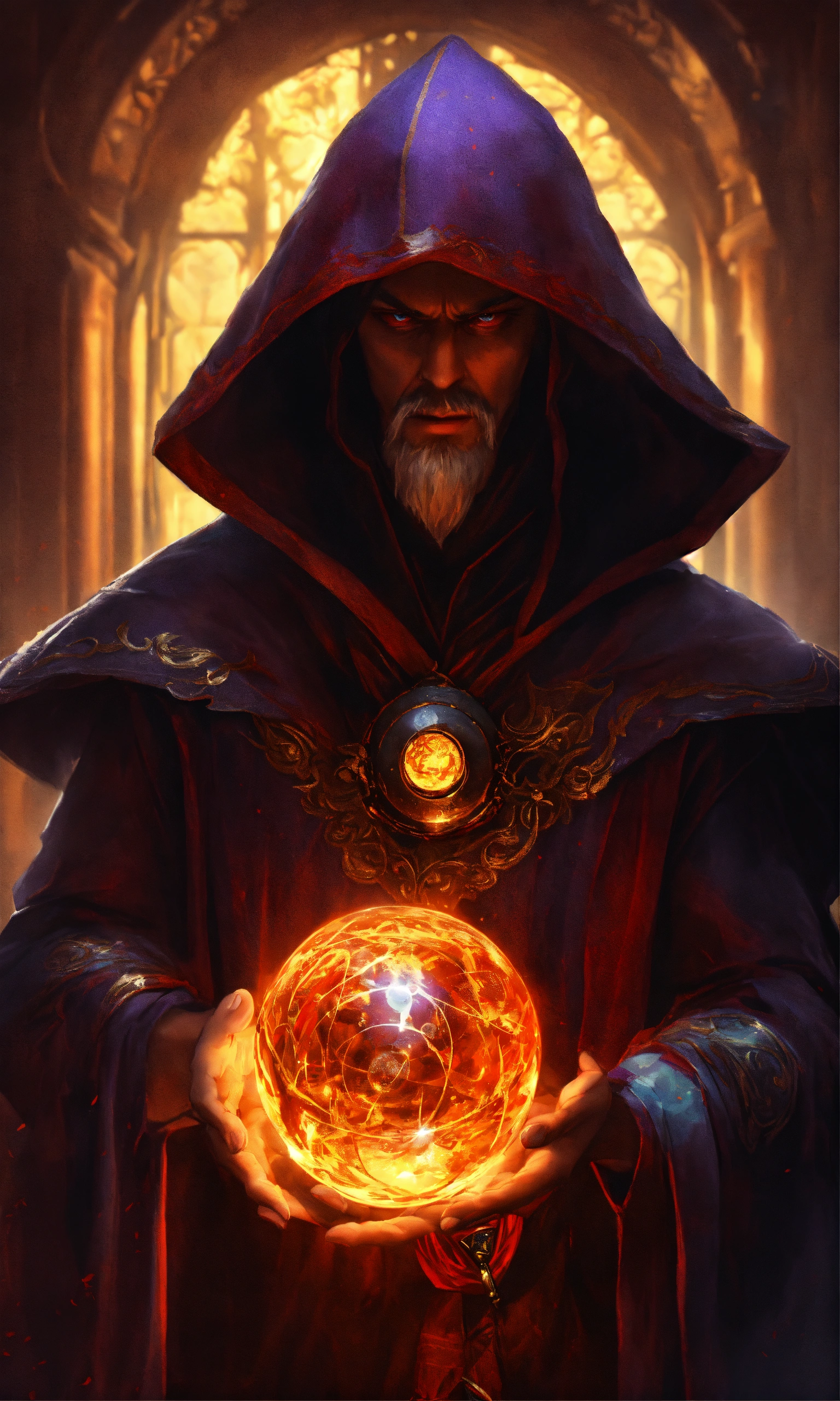 Lexica - An evil looking warlock holding an orb of power