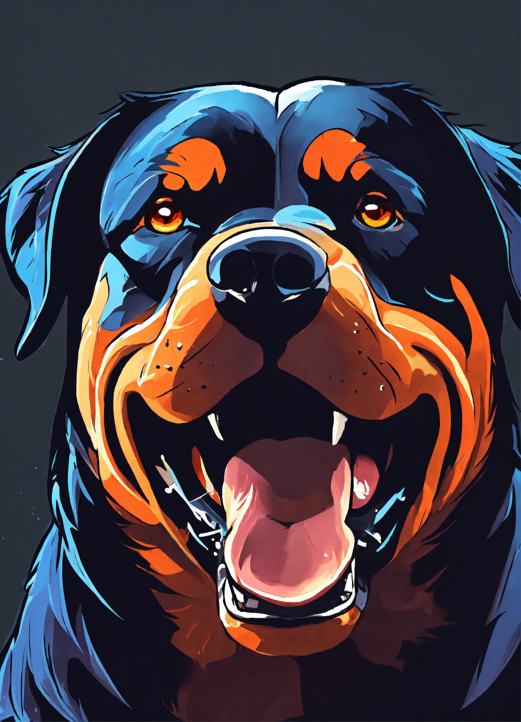 Lexica - Cool Rottweiller growling art style 8k trending on artstation