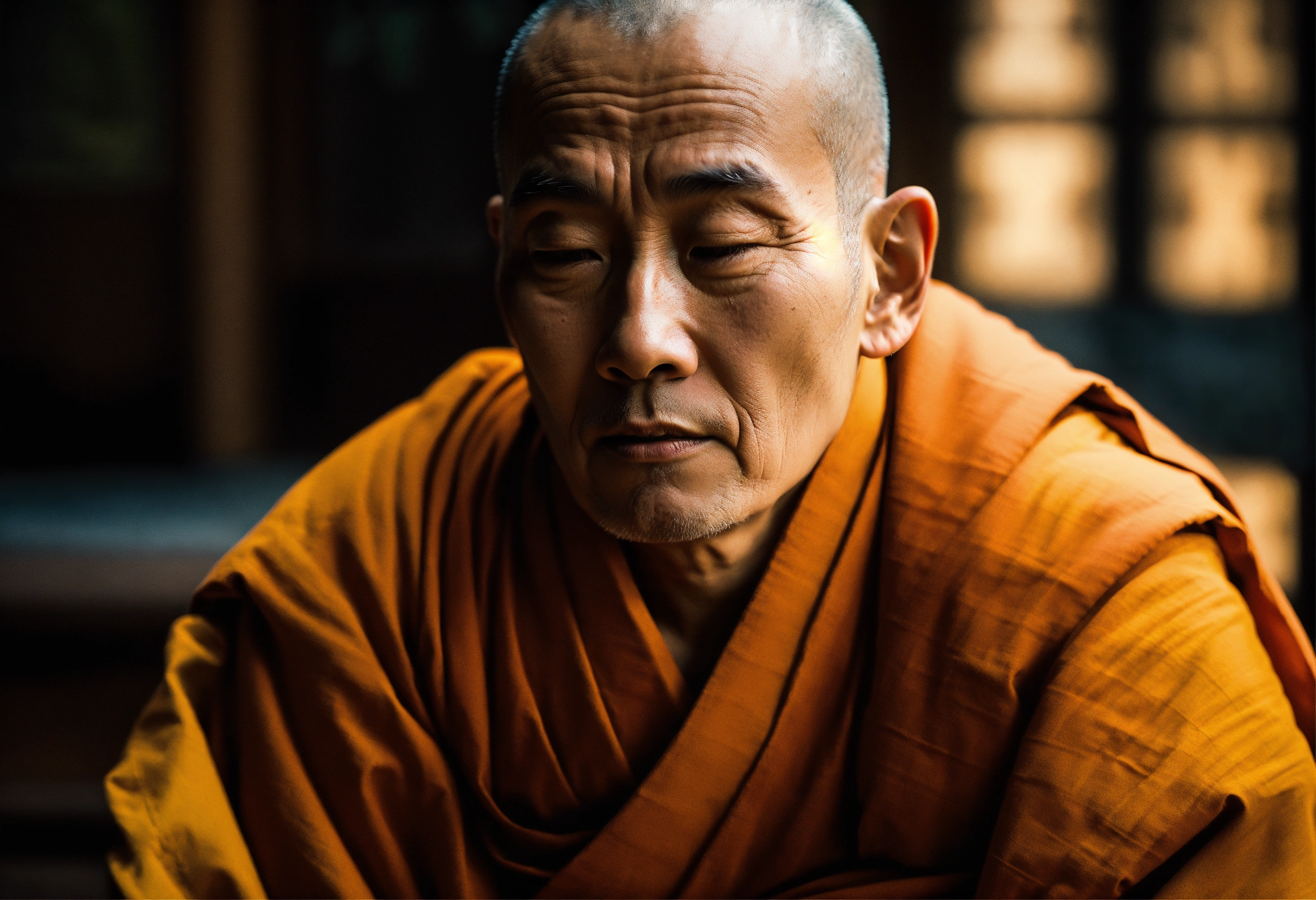 Lexica - Wise zen monk serene look on the face