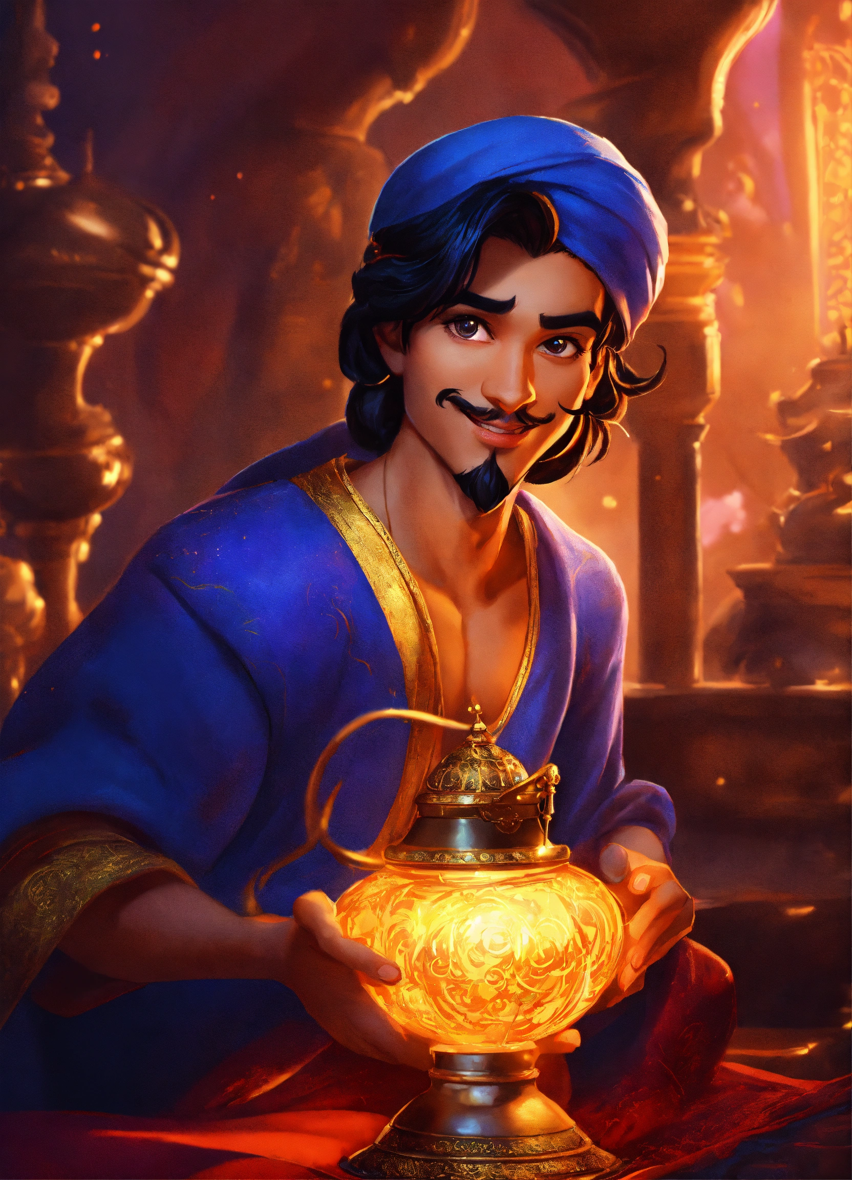 Lexica - Aladdin from the movie Aladdin and the magic lamp, volumetric ...