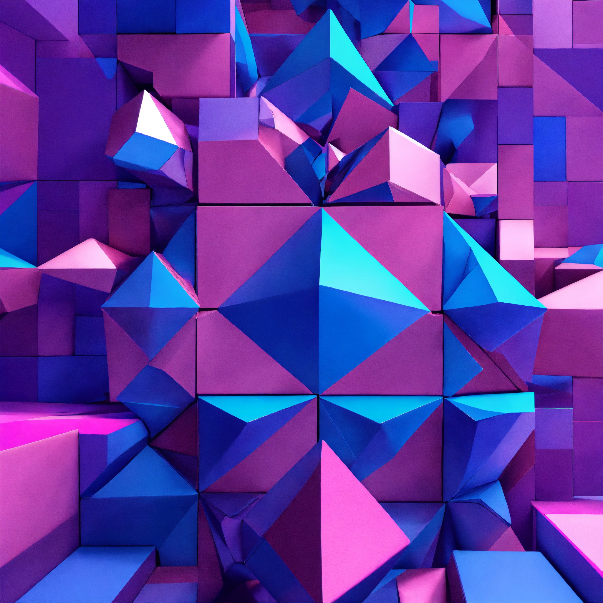 Lexica - Purple and blue 3D ABSTRACT GEOMETRIC PATTERN center figure blocks