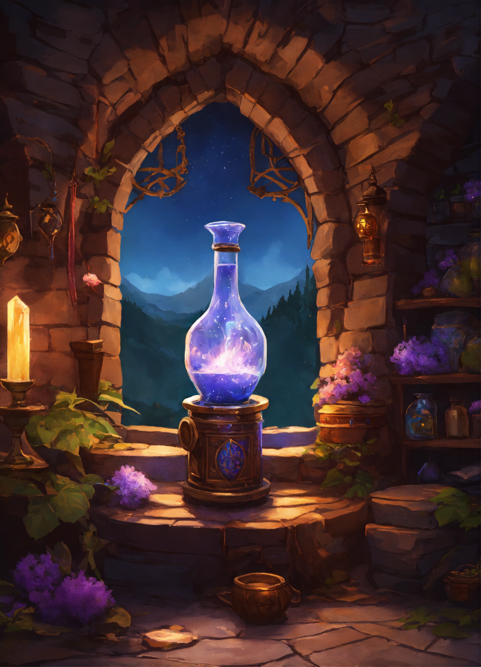 Lexica - A potion with a magus's enchantment at the wizard's tower.