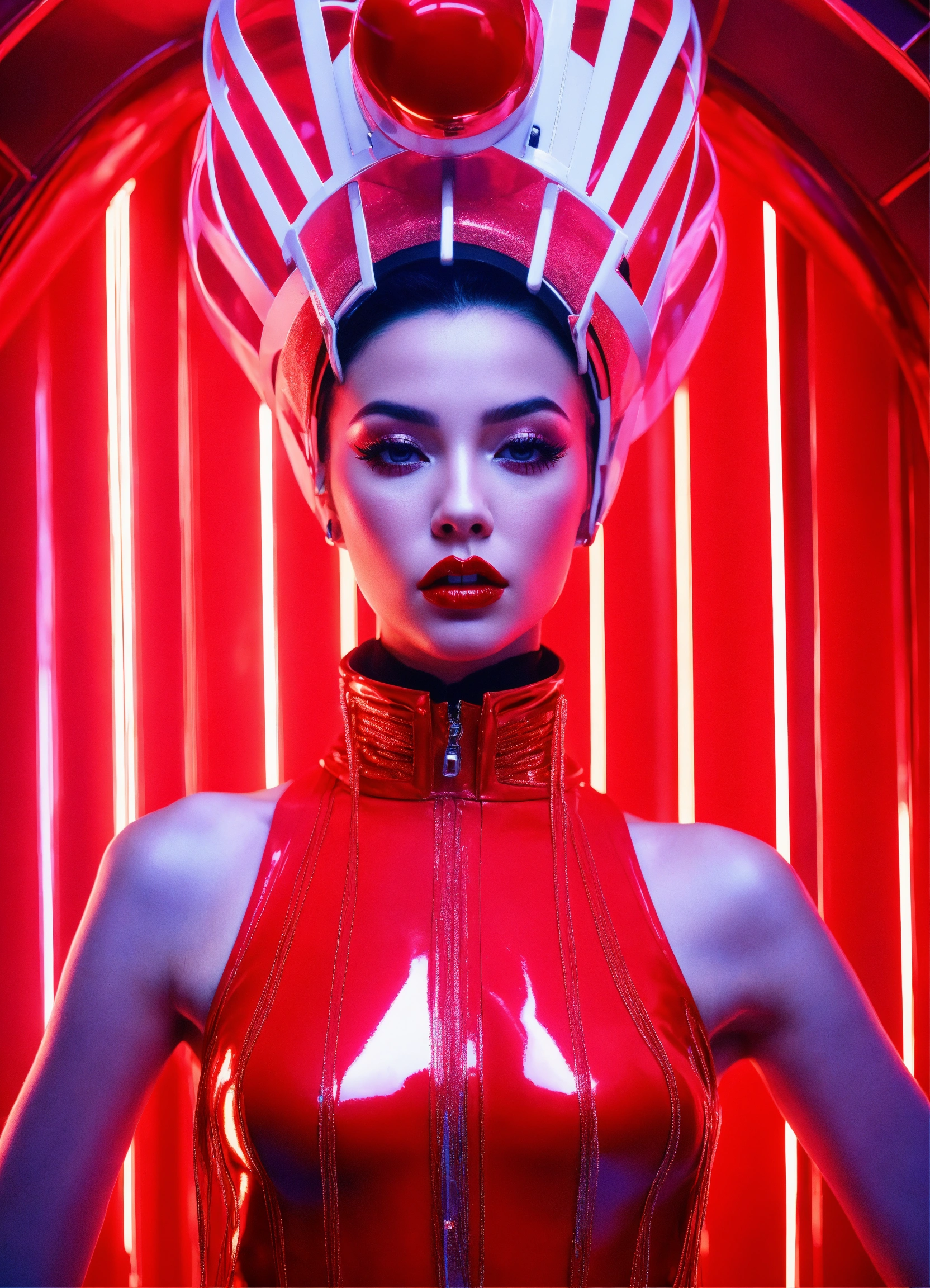 Lexica - A beautiful pastel female pop artist all red sleek futuristic ...
