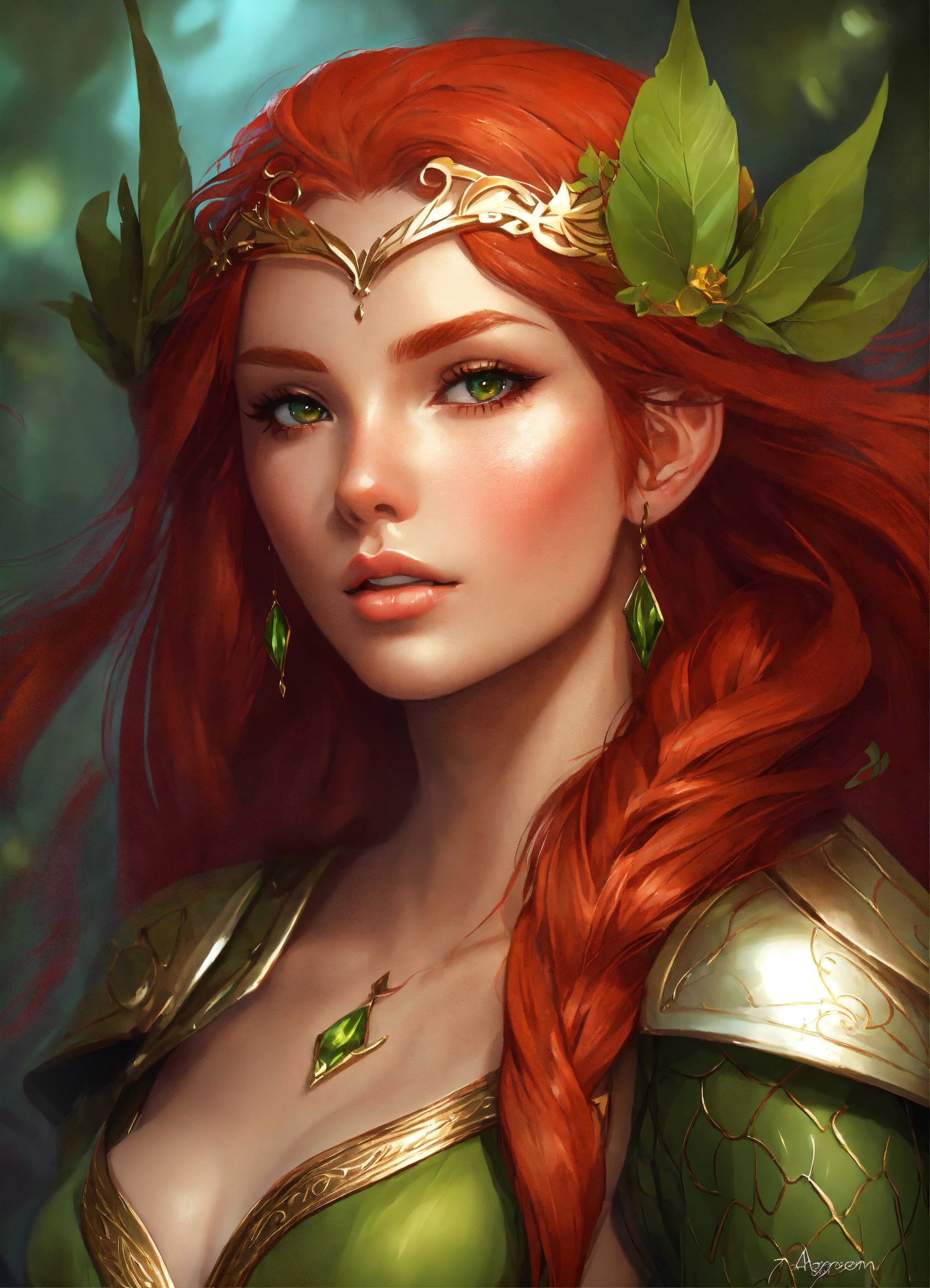 Lexica - A beautiful red haired elven princess. Art. Digital art. Art ...