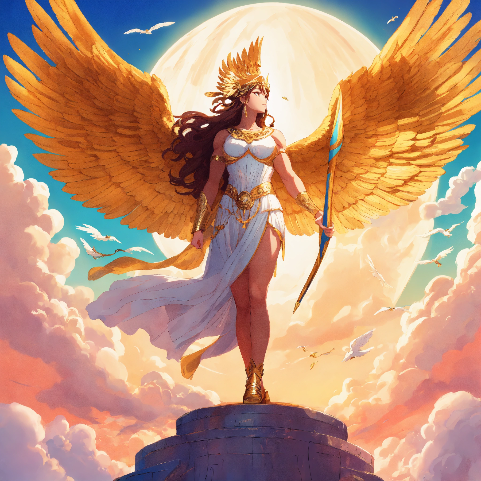 Lexica - Panoramic illustration of vast beautiful olympus, vibrant ...