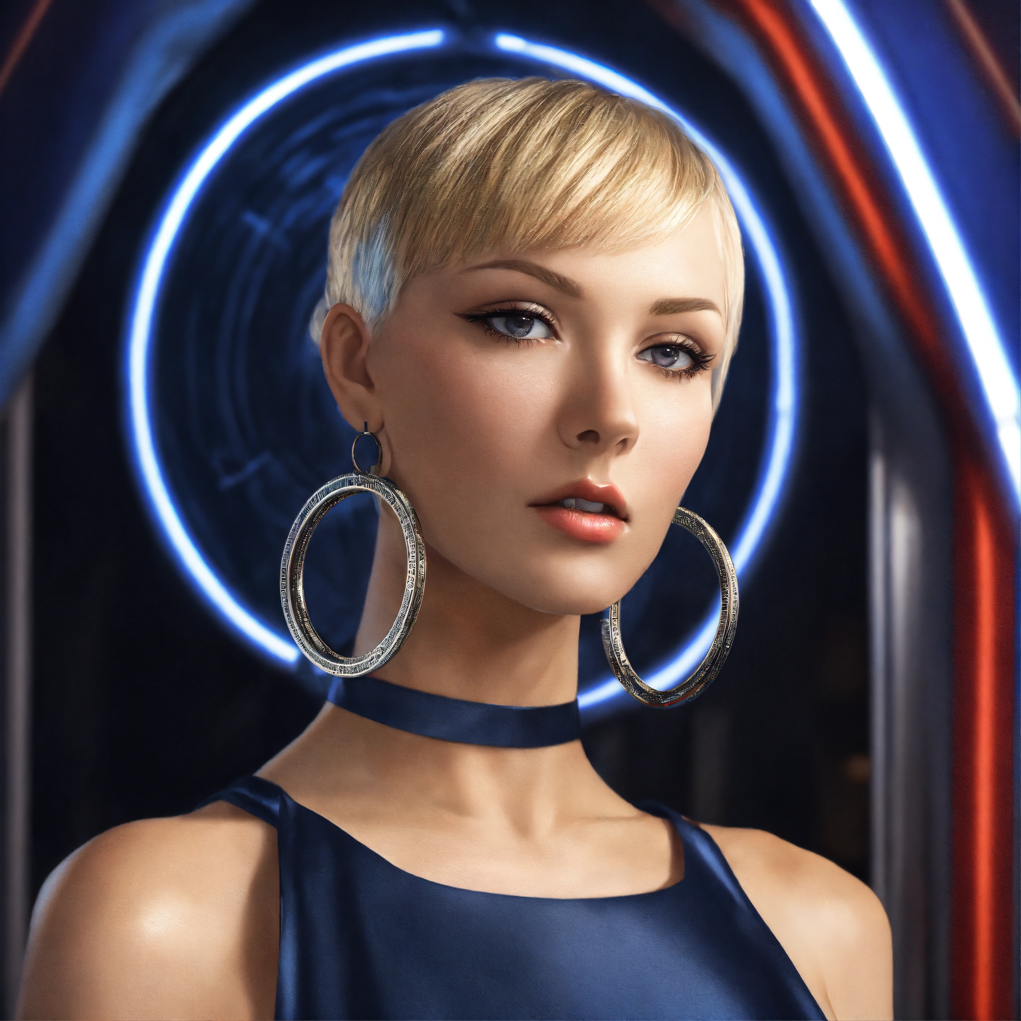 Lexica - Photorealistic a slender adult woman with short light teased ...