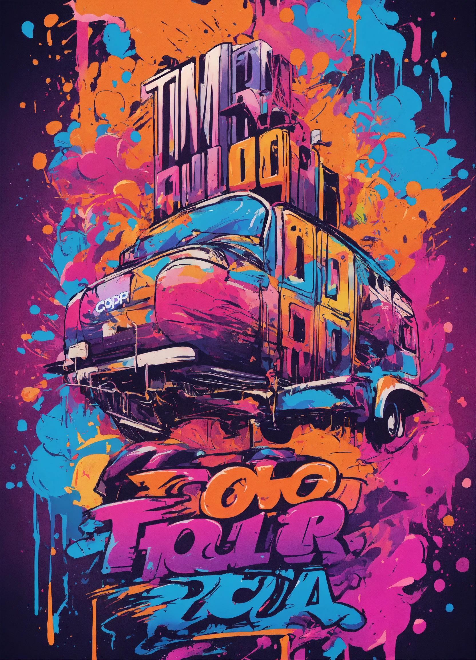 Lexica - T-shirt graphic for a color run event. On a white t-shirt ...