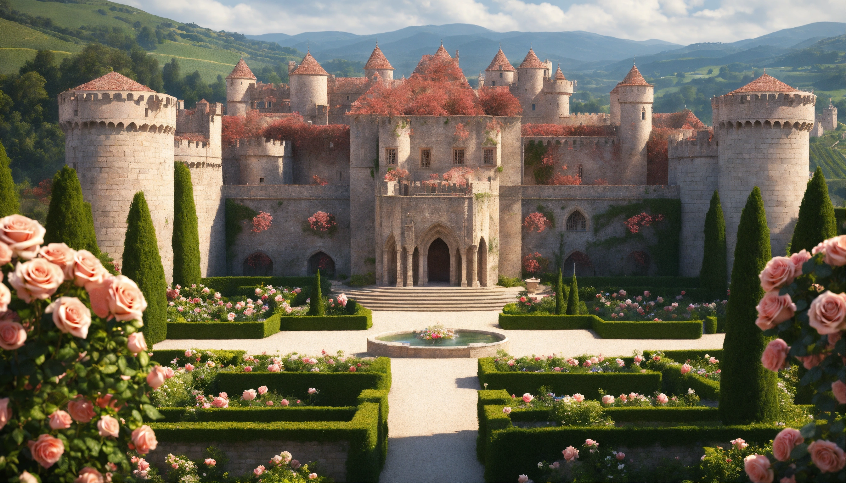 Lexica - Ultra realistic, photorealistic, palace of roses, medieval ...