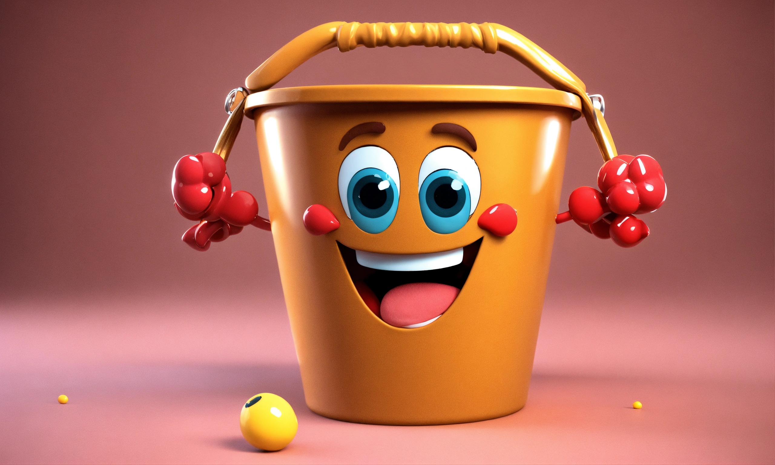 Lexica - Bucket character is a portrait with arms and legs and a ...