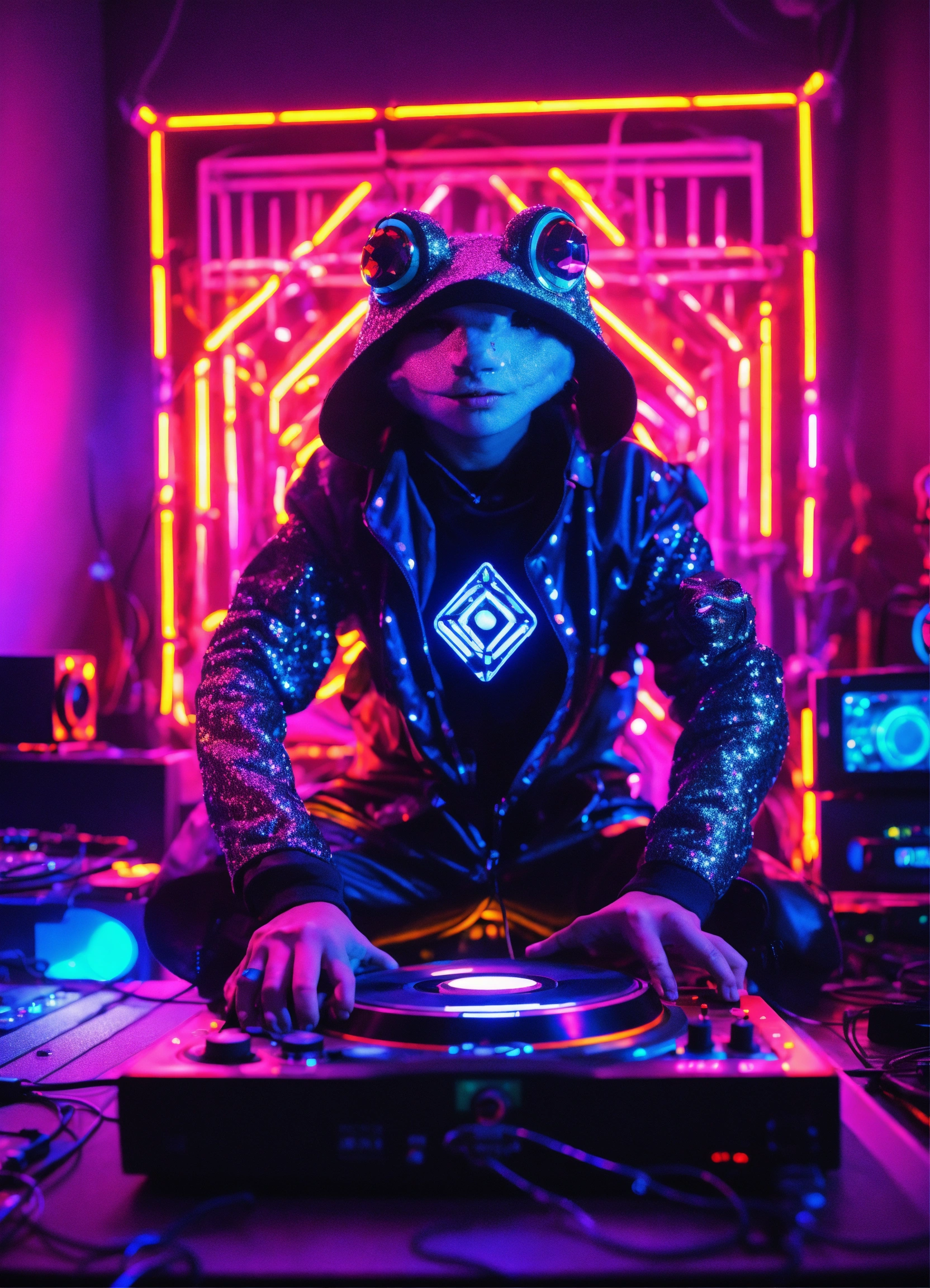 Lexica - A techno Diamond psytrance DJ Diamond TOAD in folk kawaii ...