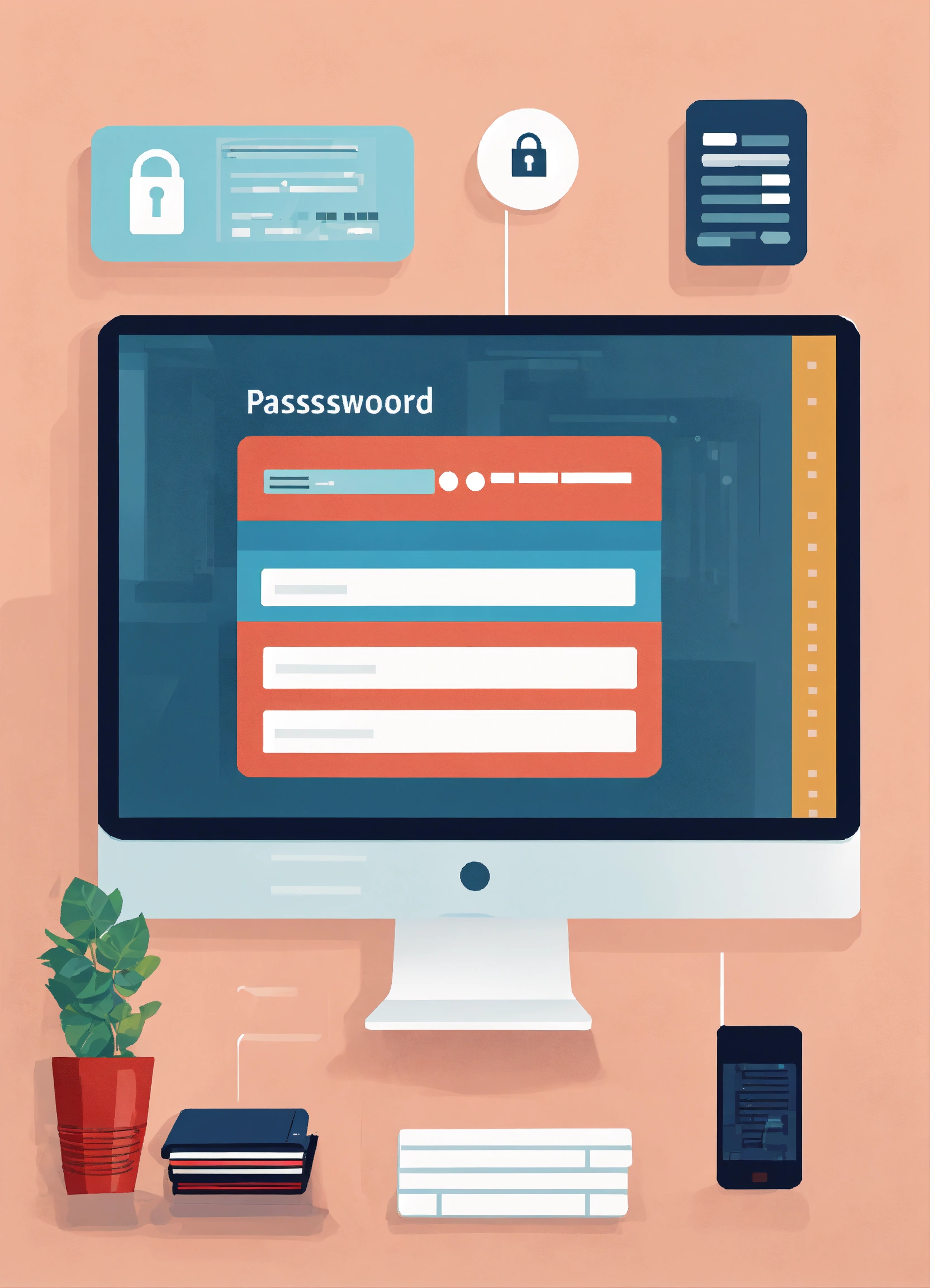Lexica - Illustration of a computer screen with password box